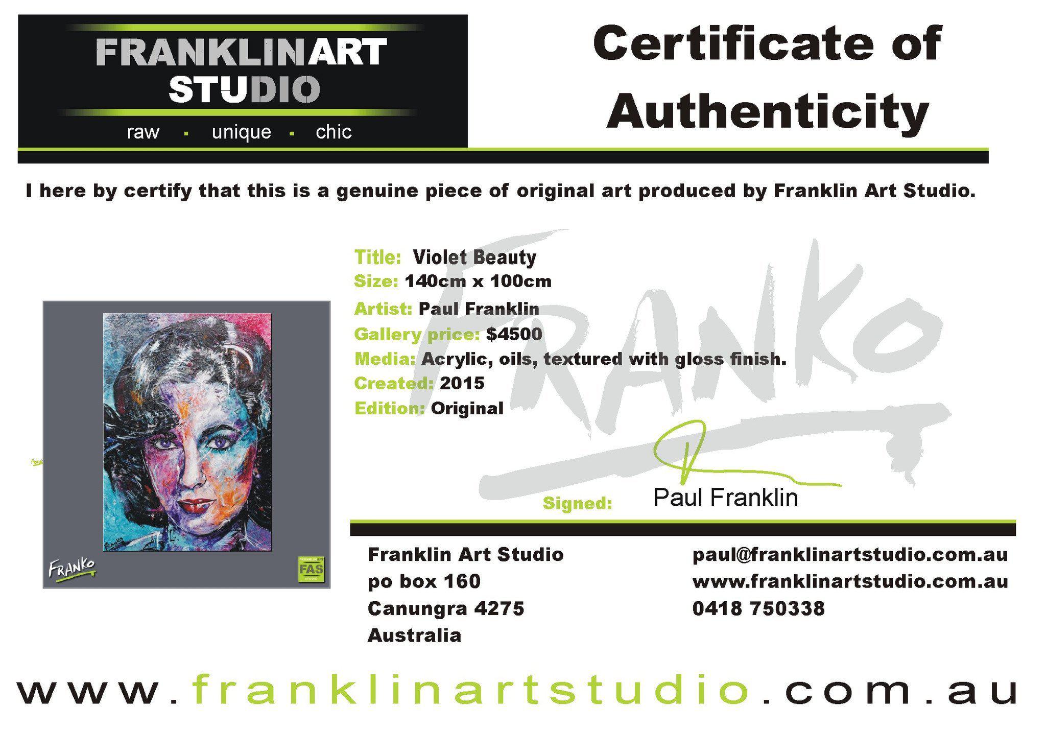 Violet Beauty 140cm x 100cm Elizabeth Taylor Painting (SOLD)-abstract realism-Franko-[franko_artist]-[Art]-[interior_design]-Franklin Art Studio