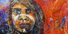 Warrior Stripe 190cm x 100cm Aboriginal Warrior Painting (SOLD)-abstract realism-Franko-[Franko]-[Australia_Art]-[Art_Lovers_Australia]-Franklin Art Studio