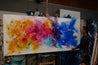 Washed Colour 270cm x 120cm Colourful Textured Abstract Painting (SOLD)-Abstract-Franko-[franko_artist]-[Art]-[interior_design]-Franklin Art Studio