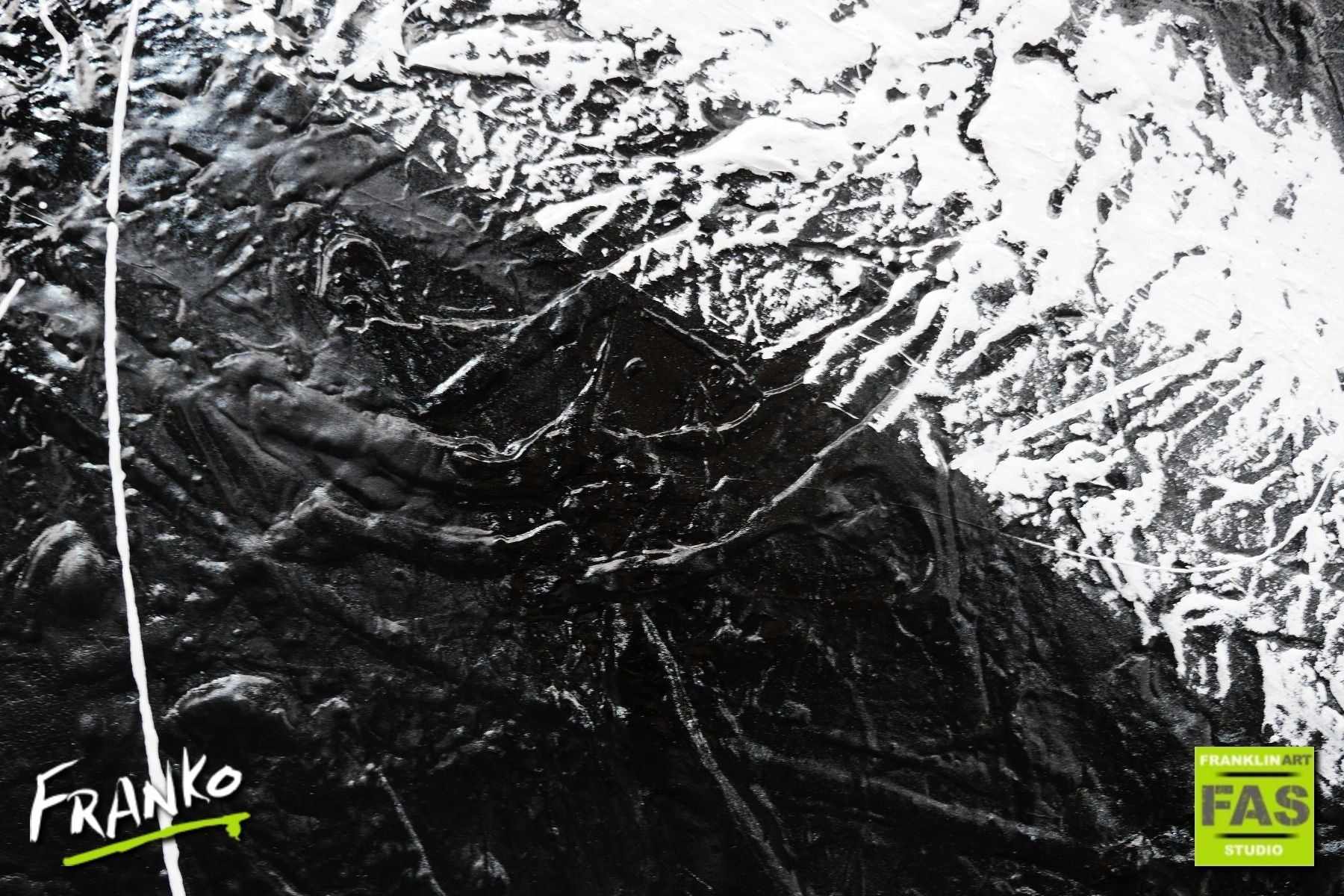 White Knight 120cm x 240cm Black White Abstract Painting (SOLD)