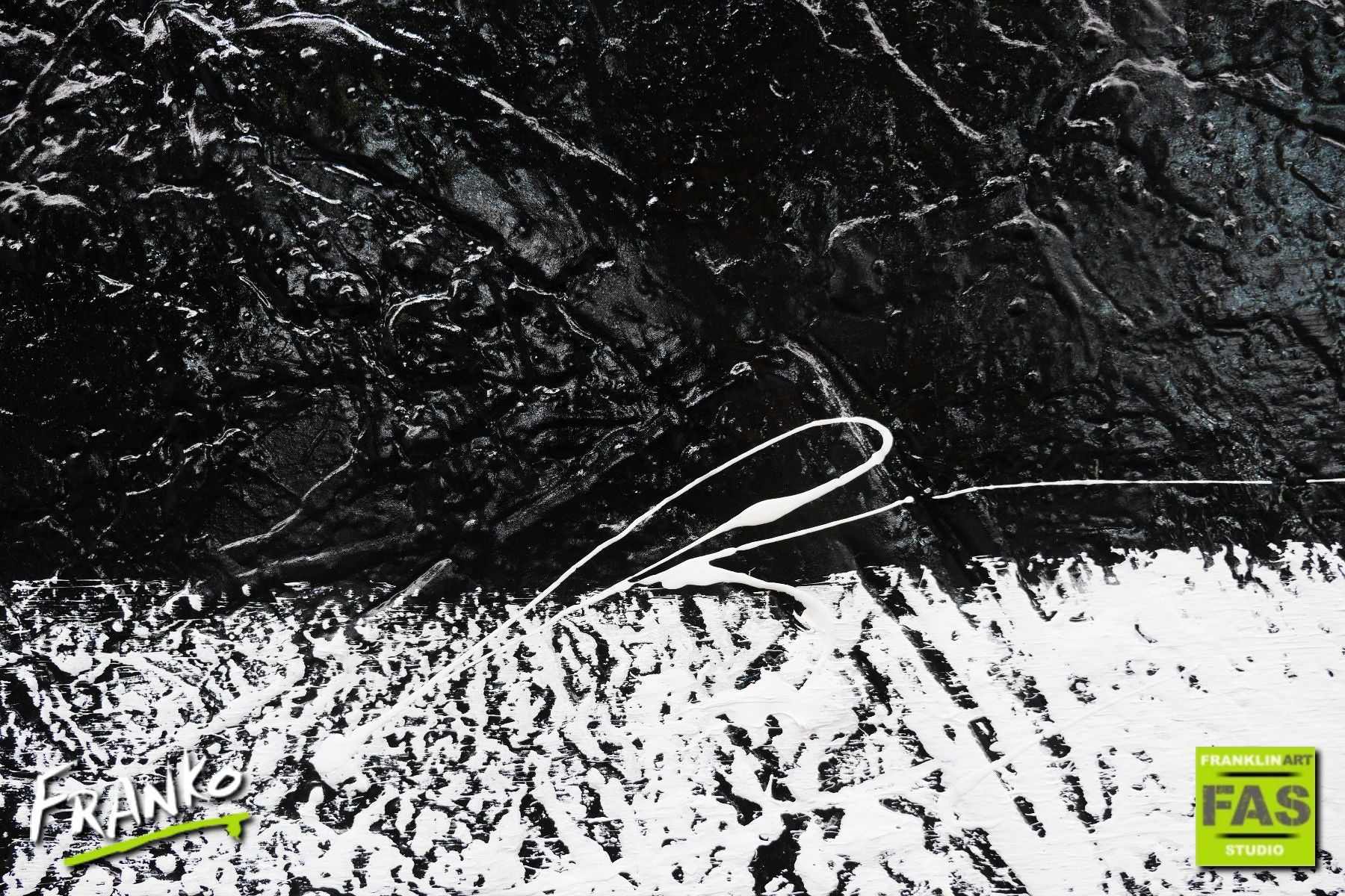 White Knight 120cm x 240cm Black White Abstract Painting (SOLD)