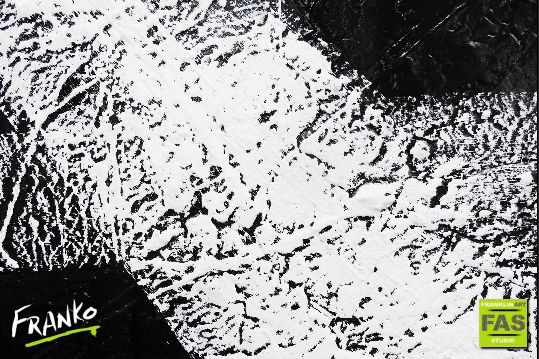 White Knight 120cm x 240cm Black White Abstract Painting (SOLD)-Abstract-[Franko]-[Artist]-[Australia]-[Painting]-Franklin Art Studio