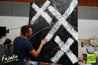 White Over Black 120cm x 150cm White Black Abstract Painting (SOLD)-Abstract-Franko-[franko_artist]-[Art]-[interior_design]-Franklin Art Studio