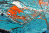 Wild Aquatica 190cm x 100cm Turquoise Orange Textured Abstract Painting (SOLD)-Abstract-[Franko]-[Artist]-[Australia]-[Painting]-Franklin Art Studio