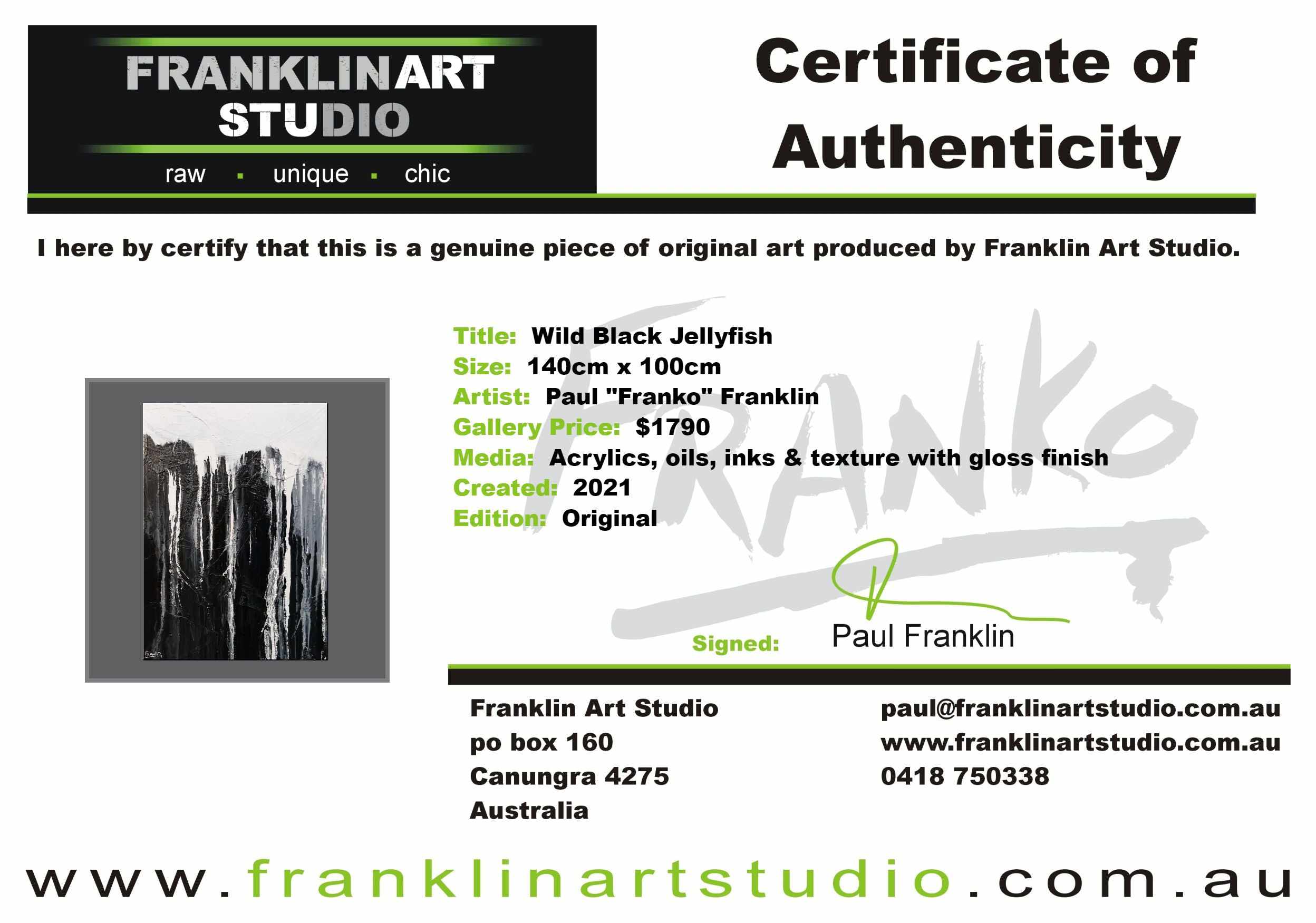 Wild Black Jellyfish 140cm x 100cm Black White Textured Abstract Painting (SOLD)-Abstract-Franklin Art Studio-[franko_art]-[beautiful_Art]-[The_Block]-Franklin Art Studio