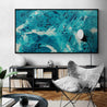 Wild Southern and Ice 190cm x 100cm Teal White Ink Textured Abstract Painting-Abstract-[Franko]-[Artist]-[Australia]-[Painting]-Franklin Art Studio