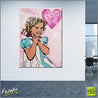 With Love 140cm x 100cm Shirley Temple Pop Art Painting (SOLD)-urban pop-Franko-[Franko]-[huge_art]-[Australia]-Franklin Art Studio