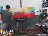 Wonderland 160cm x 60cm Abstract Painting Red (SOLD)-abstract-[Franko Artist]-[Gold Coast]-[Brisbane]-[Huge]-Franklin Art Studio