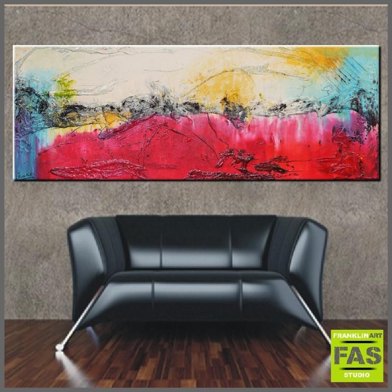 Wonderland 160cm x 60cm Abstract Painting Red (SOLD)-abstract-Franko-[Franko]-[huge_art]-[Australia]-Franklin Art Studio