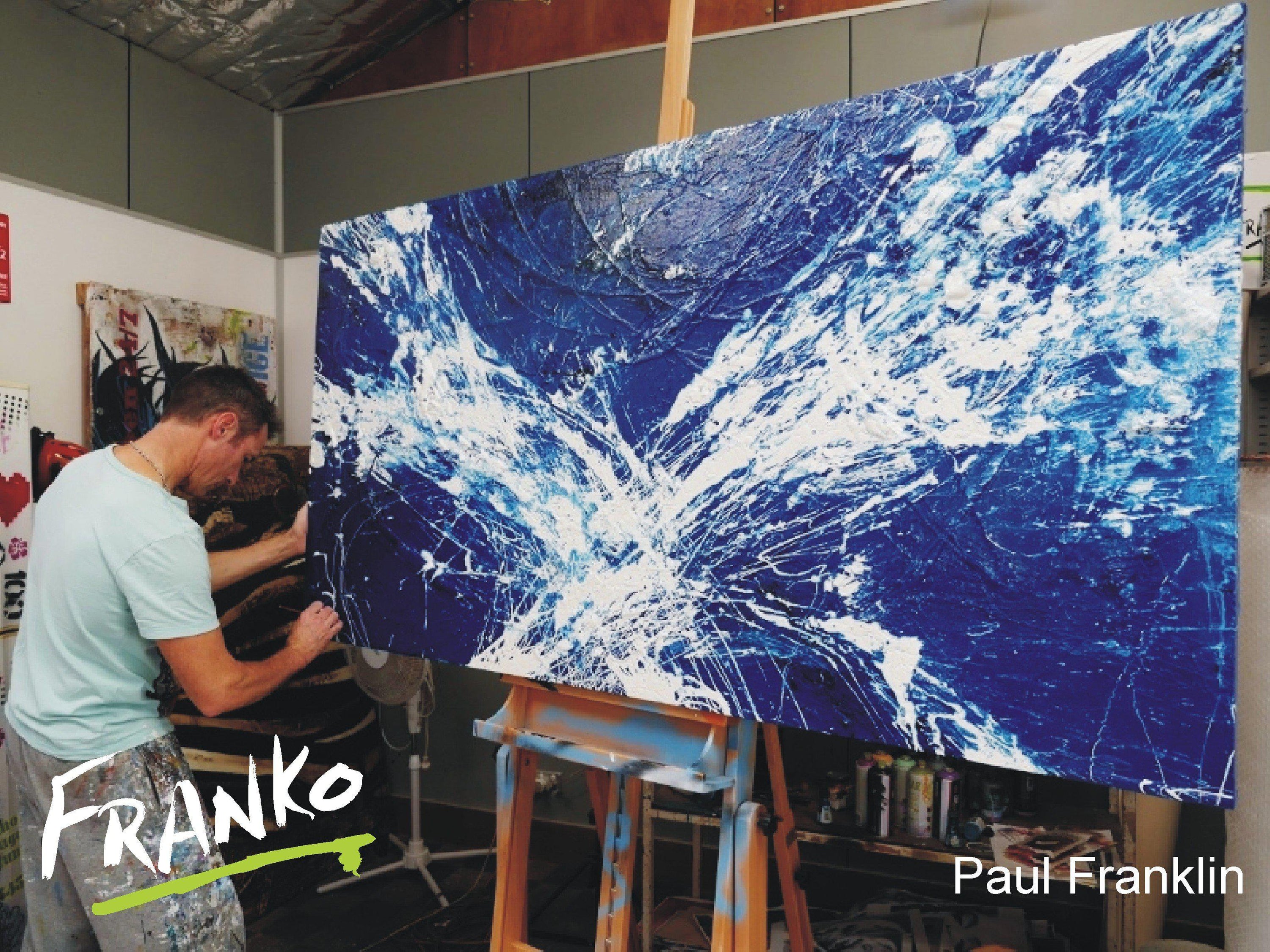 Wooshed 190cm x 100cm Blue Abstract Painting-abstract-Franko-[franko_artist]-[Art]-[interior_design]-Franklin Art Studio