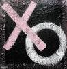 X O 120cm x 120cm Black White Pink Abstract Painting (SOLD)-Abstract-Franko-[Franko]-[Australia_Art]-[Art_Lovers_Australia]-Franklin Art Studio