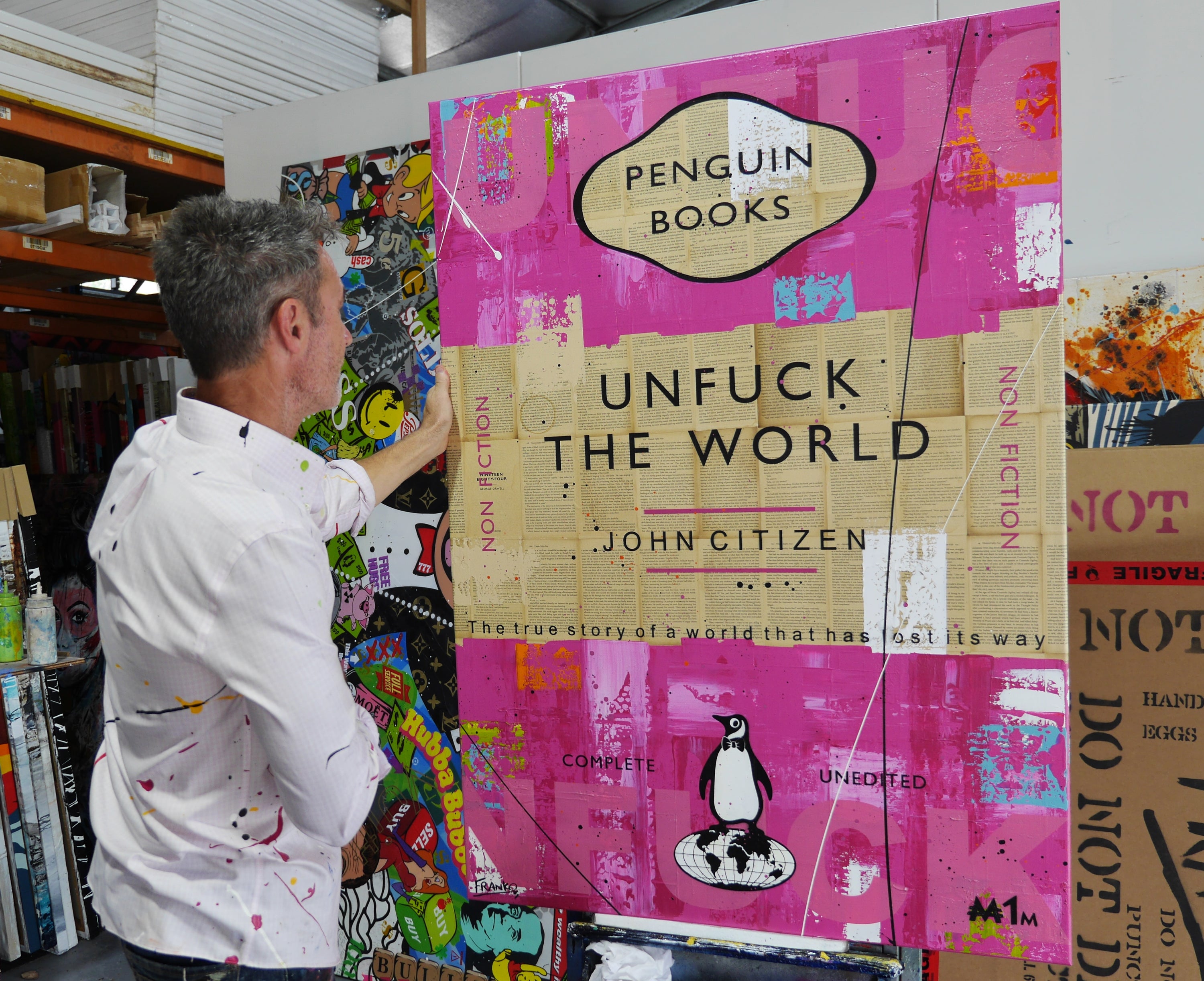 Your World 140cm x 100cm Urban Pop Book Club Painting