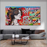 Zero 190cm x 100cm Geisha Textured Urban Pop Art Painting (SOLD)-urban pop-Franko-[Franko]-[huge_art]-[Australia]-Franklin Art Studio