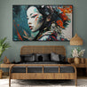 Amane 200cm x 120cm FRAMED IN OAK Warrior Abstract Realism Art Acrylic Textured Glossed (SOLD)-Abstract-[Franko Artist]-[Cheryl]-[Wendy]-[Gabriela]-Franklin Art Studio