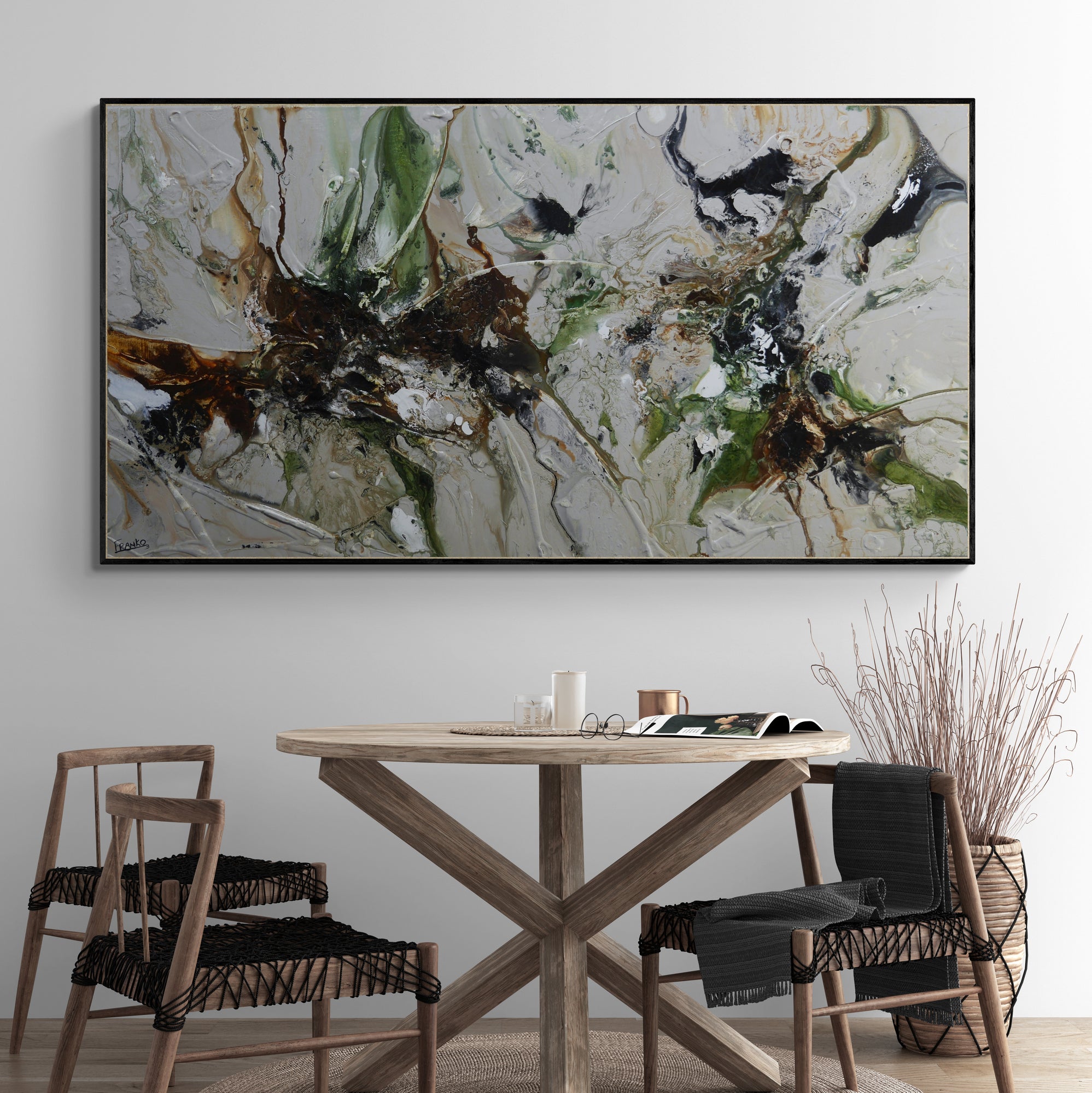 update alt-text with template Olives and Coconuts 190cm x 100cm Textured Abstract Painting-Abstract-[Franko_Artist]-[The_Block]-[Dream_Homes]-[ideas]- [Grand_Designs]-Franklin Art Studio