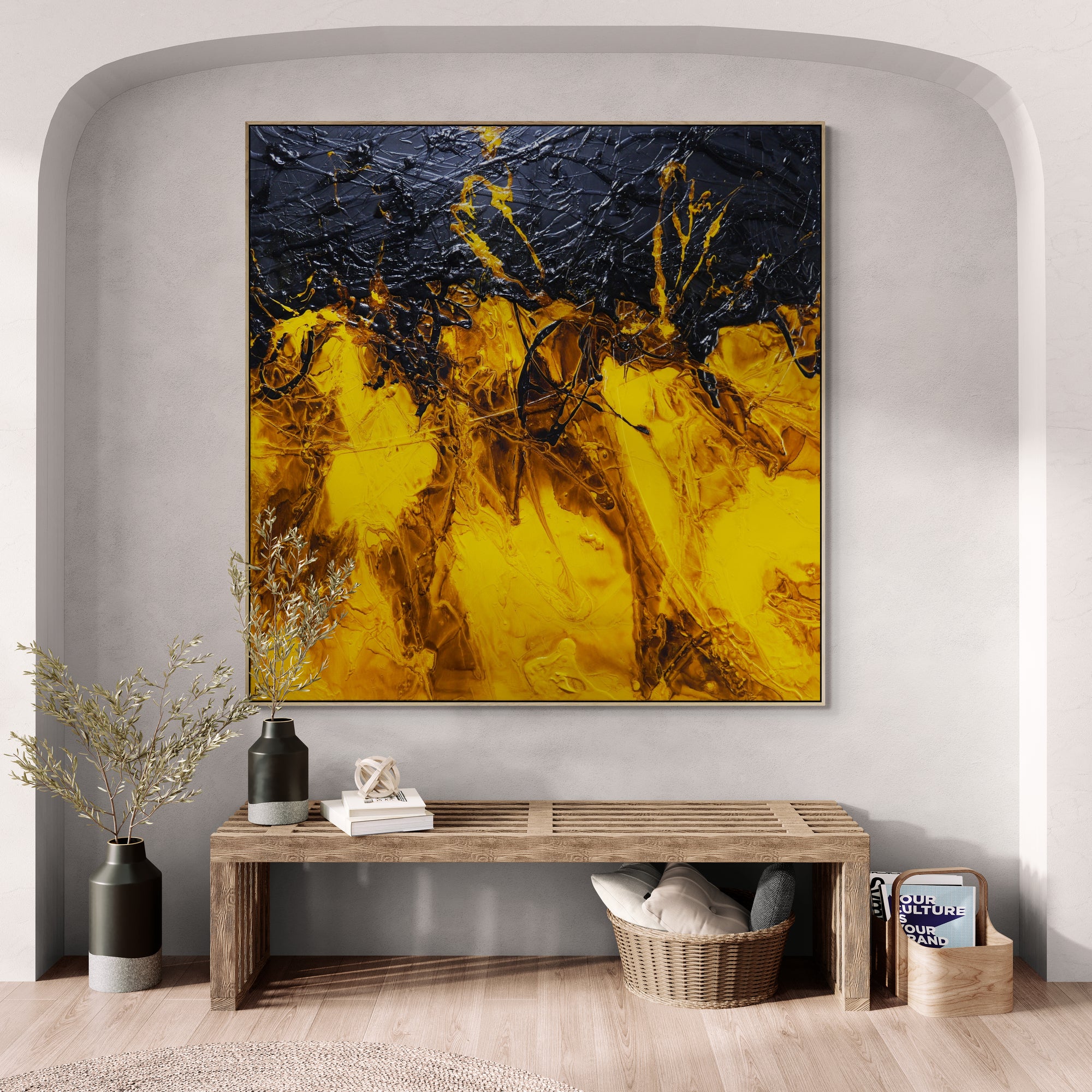 Blazing 180cm x 180cm Textured Abstract Painting