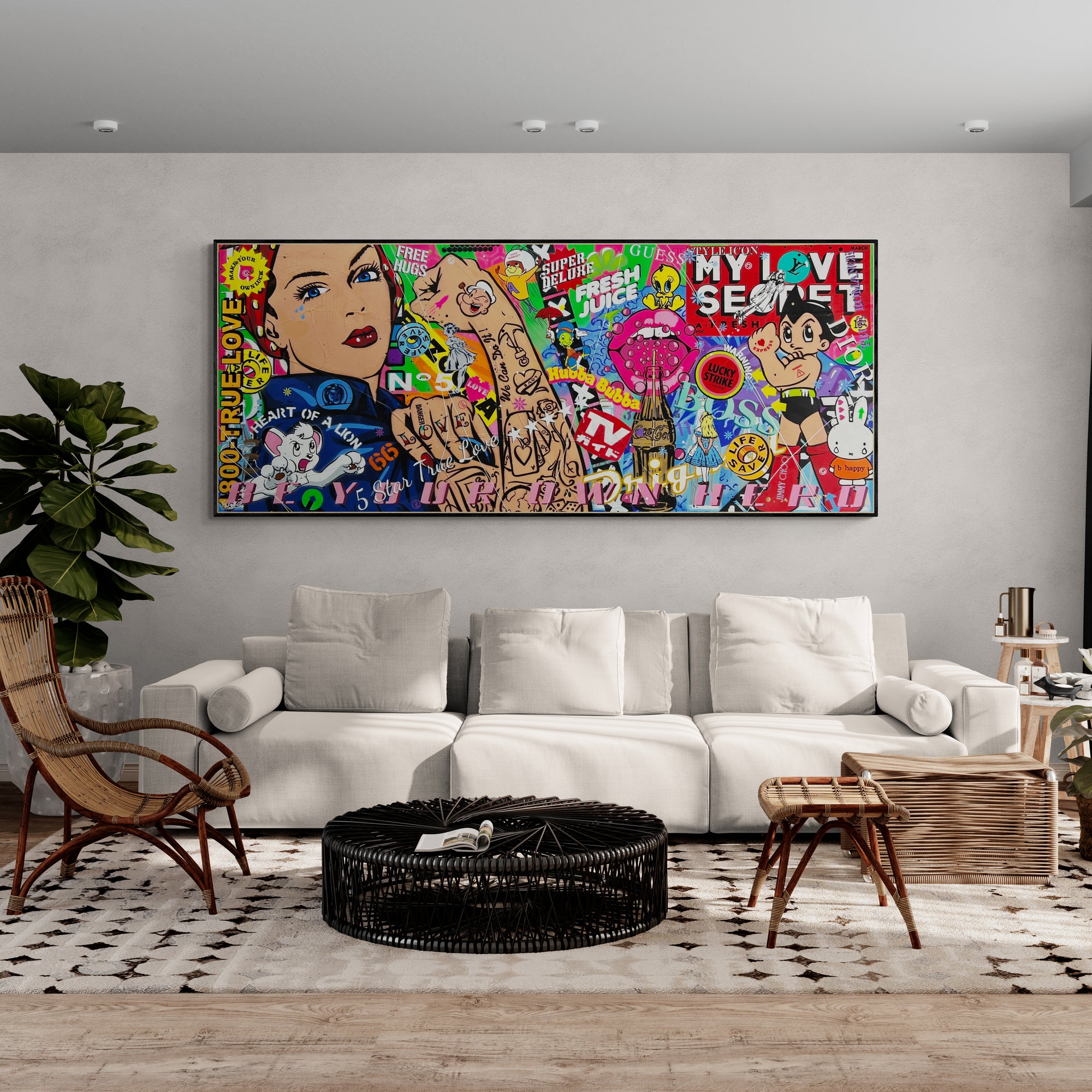 Rosie Can ... 240cm x 100cm Rosie the Riveter Textured Urban Pop Art Painting (SOLD)