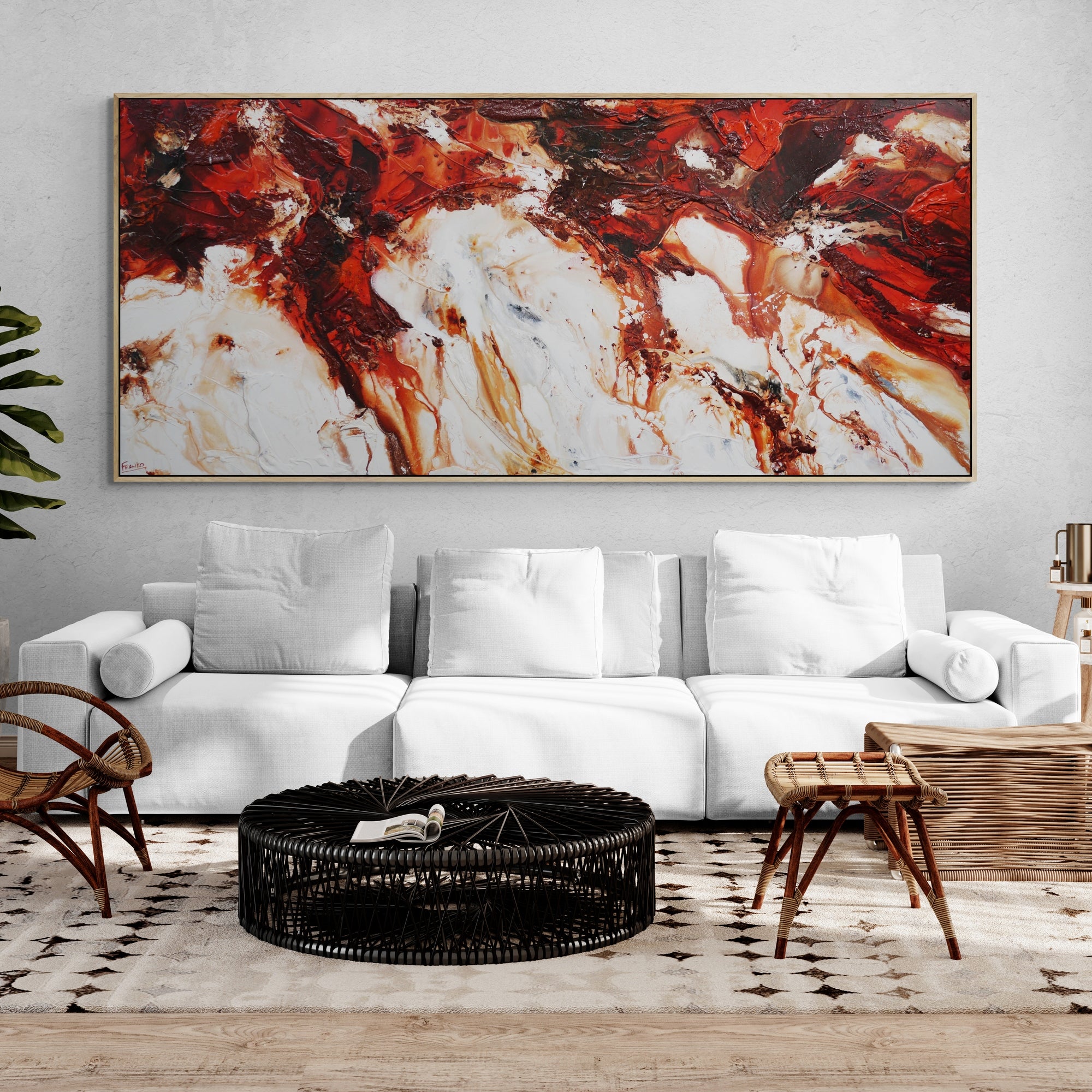 Sunburnt Oxide 270cm x 120cm Textured Abstract Painting-Abstract-Franko-[huge]-[Australian]-[best Selling]-Franklin Art Studio