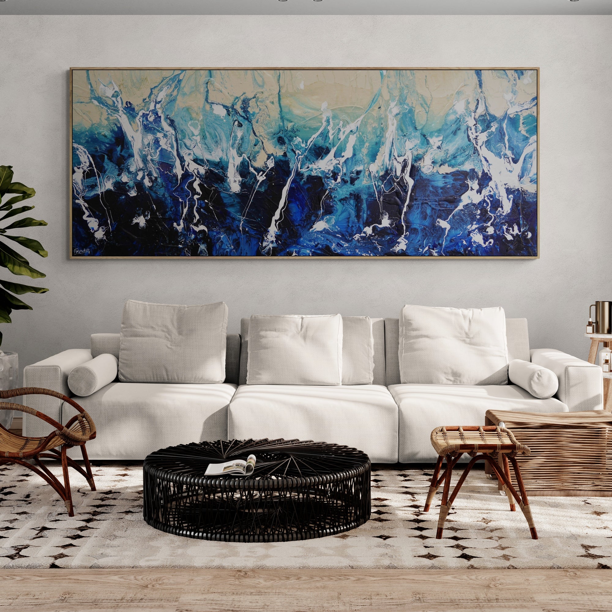 Swoosh 240cm x 100cm Textured Abstract Painting (SOLD)