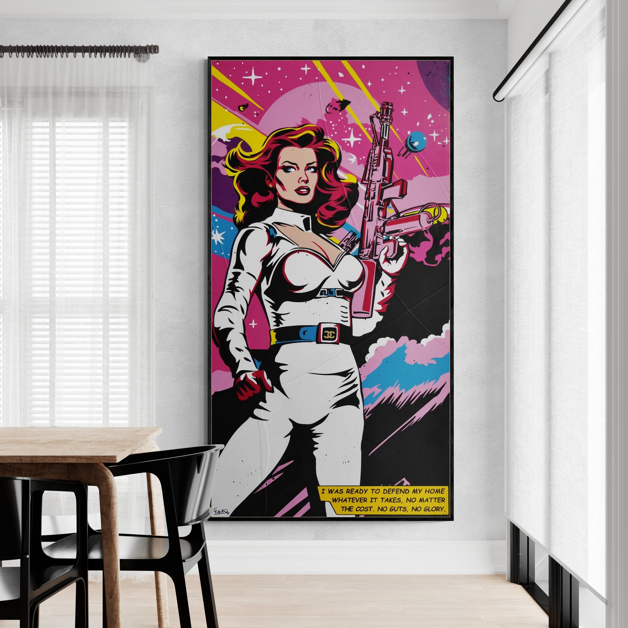 I Was Ready 190cm x 100cm Textured Space Ranger Classic Pop Art Painting (SOLD)-Urban Pop Art-Franko-[huge]-[Australian]-[best Selling]-Franklin Art Studio