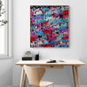 Loving 92cm x 100cm Textured Urban Pop Art Painting-Urban Pop Art-Franko-[huge]-[Australian]-[best Selling]-Franklin Art Studio