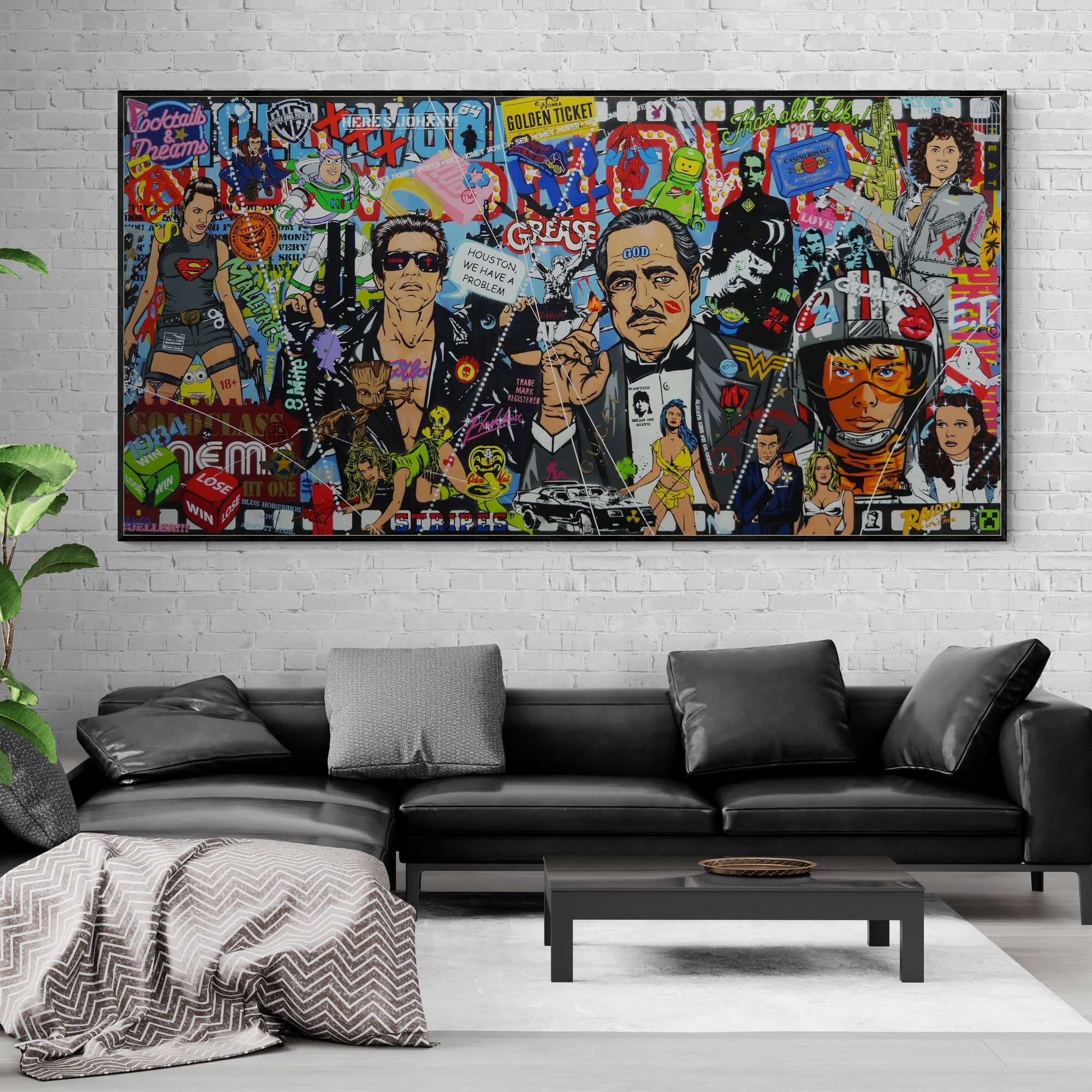 The Golden Ticket 240cm x 120cm Textured Urban Pop Art Painting-Urban Pop Art-[Franko_Artist]-[Australian_artist]-[Gold_Coast]-[Brisbane]-[modern]-[contemporary]-[original]-[Large_artwork]-[The_Block]-[Dream_Homes]-[ideas]-[Grand_Designs]-[Art_Lover]-Franklin Art Studio