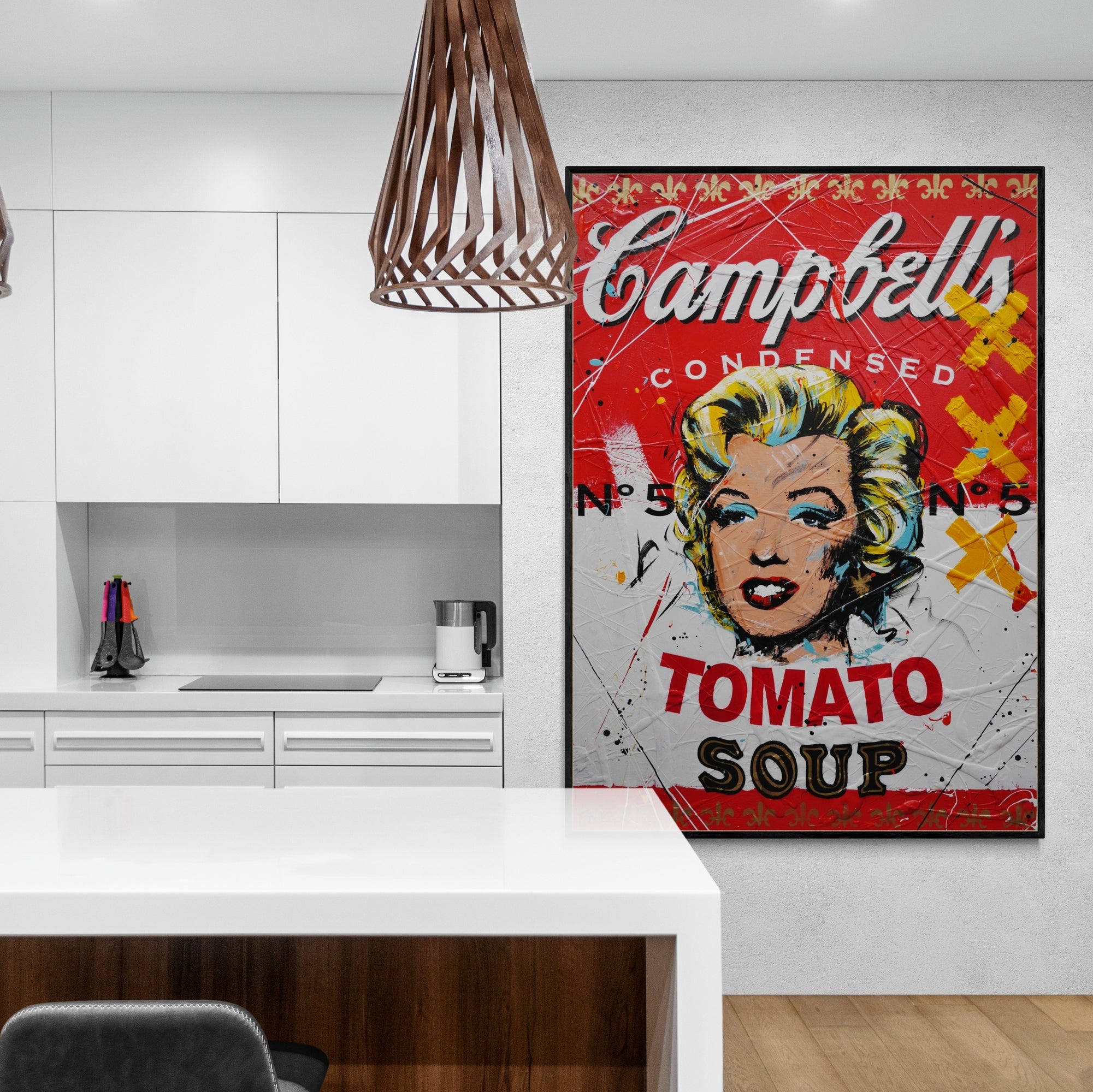 Condensed Marilyn 140cm x 100cm Campbell's Soup Textured Urban Pop Art Painting