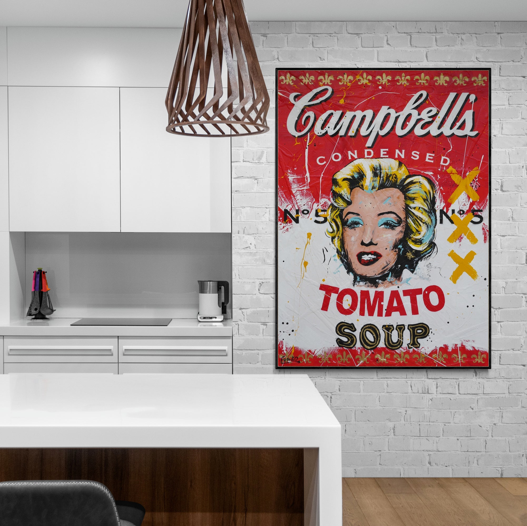 Campbell's Marilyn 100cm x 140cm Campbell's Soup Textured Urban Pop Art Painting (SOLD)