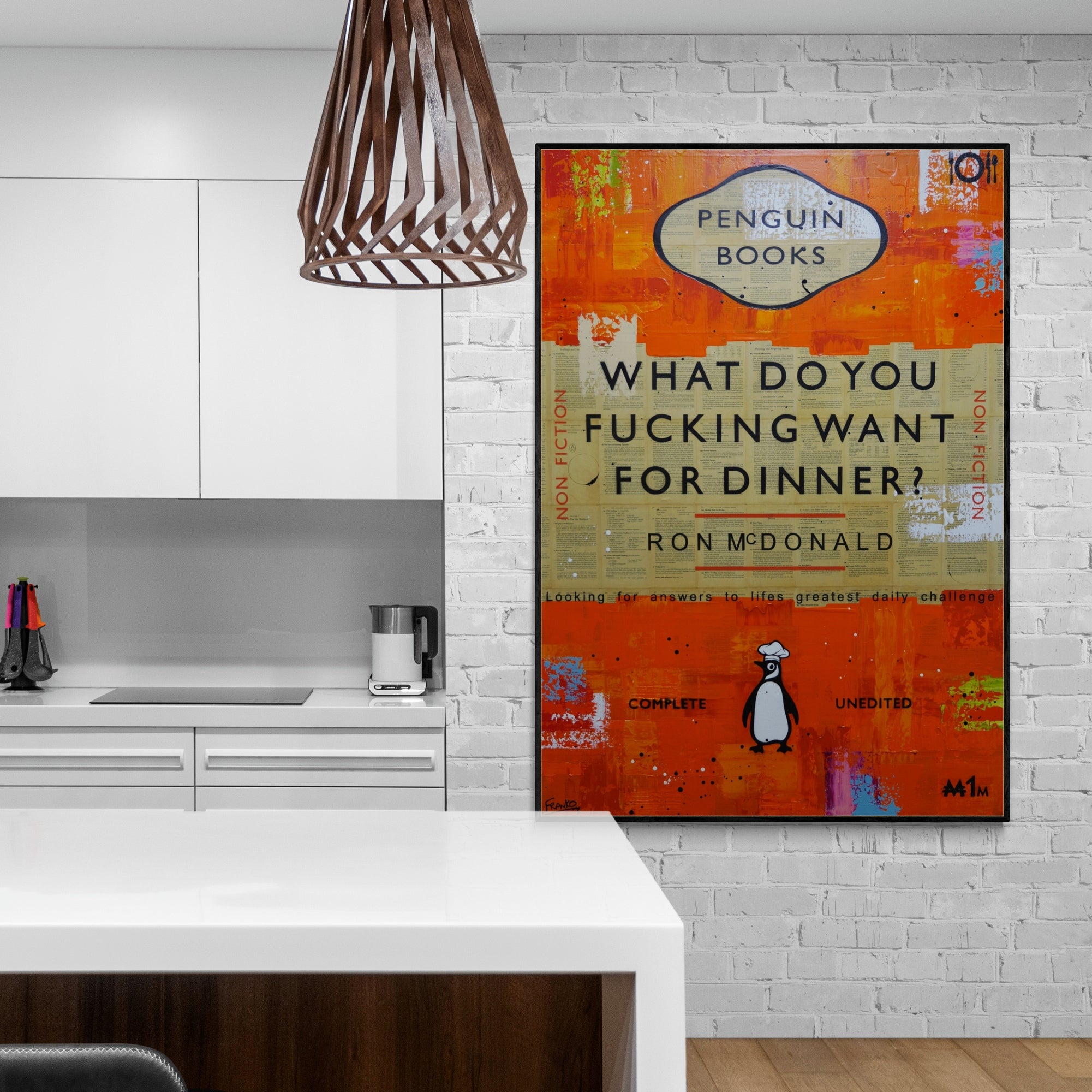 Dinner Time 140cm x 100cm Cooking Urban Pop Book Club Painting