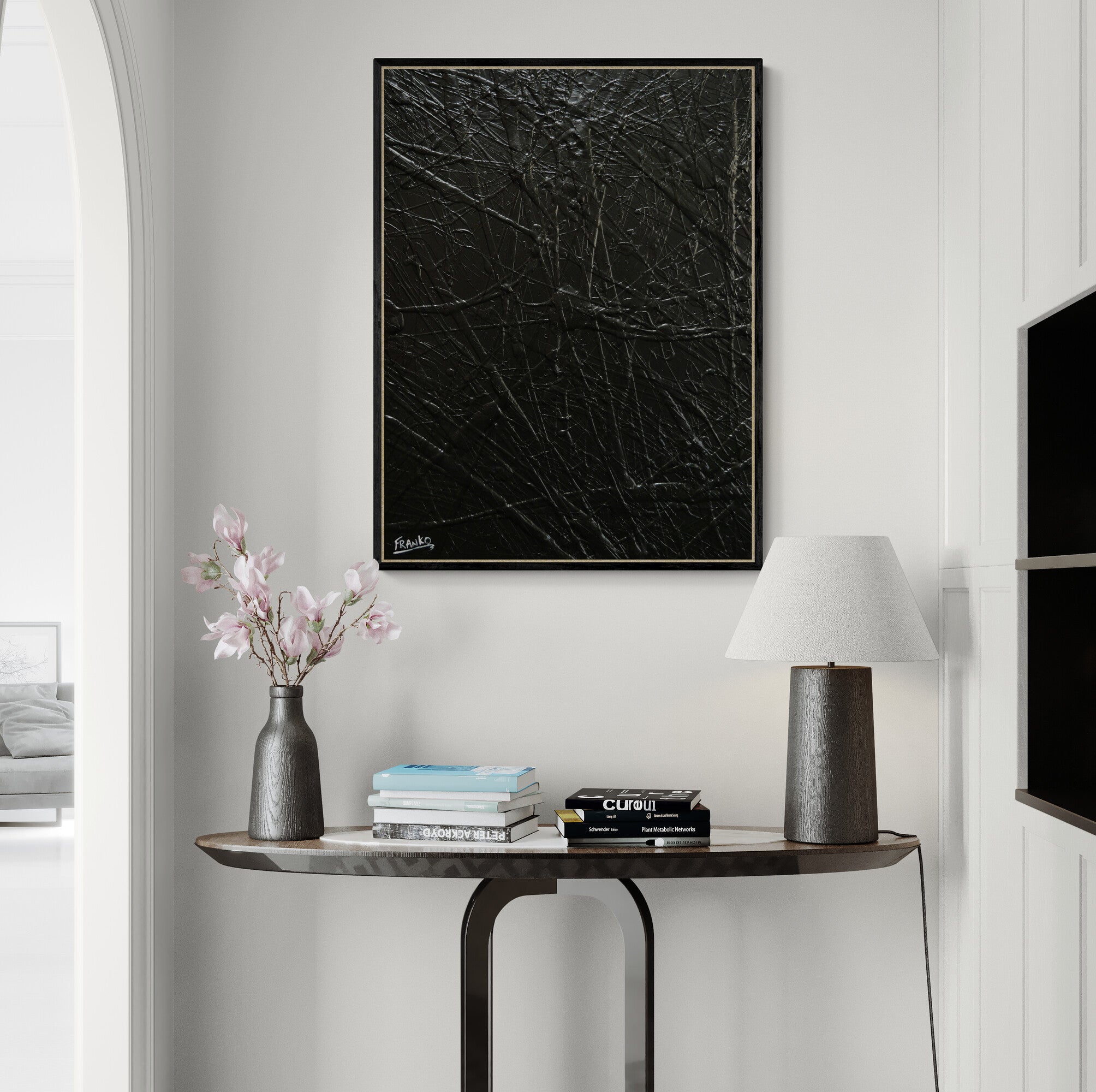 Little Bit Wicked 75cm x 100cm Black Textured Abstract Painting (SOLD)