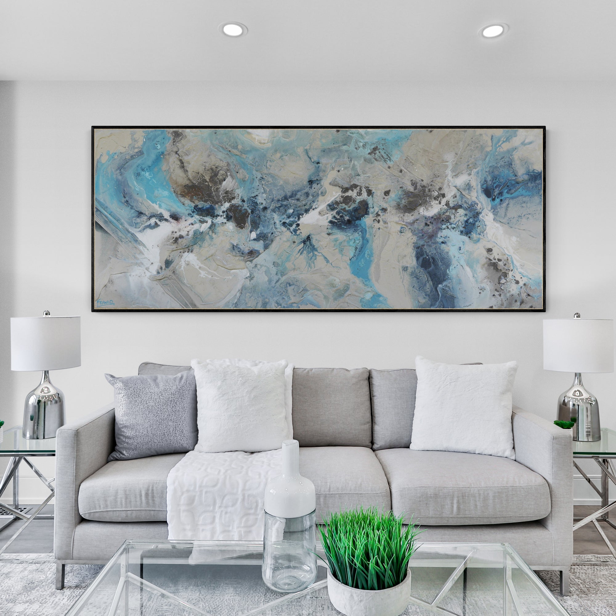 Salt Swept 200cm x 80cm Textured Abstract Painting