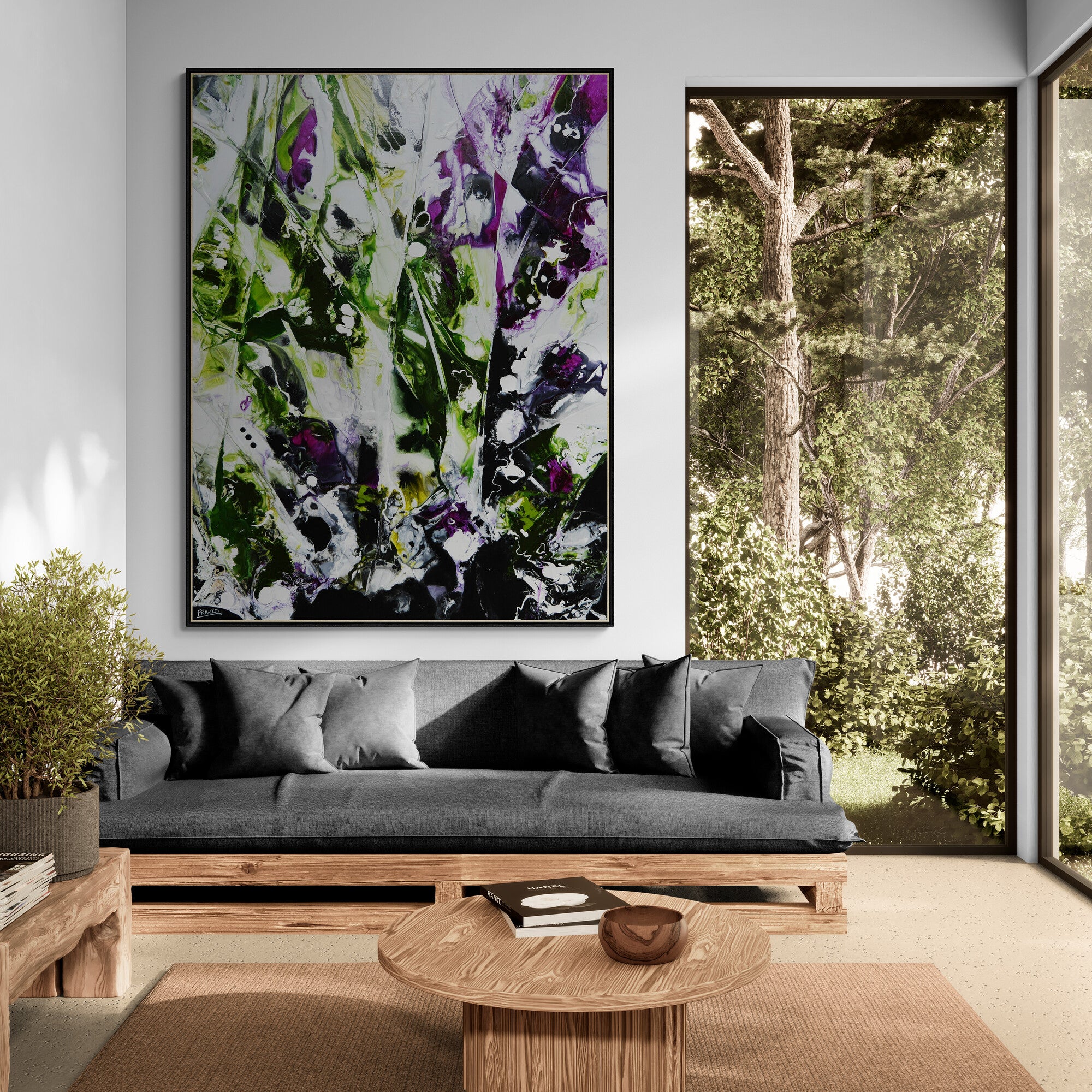 Velvetine and Sap 140cm x 180cm Original Hand Painted Textured Abstract Painting