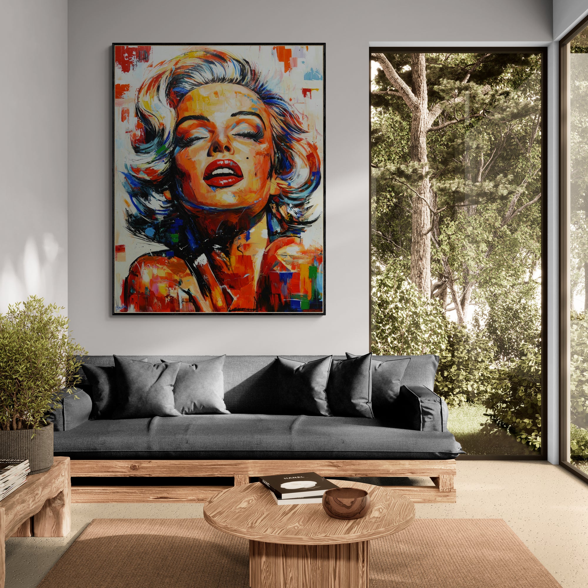 update alt-text with template Golden Siren 140cm x 180cm FRAMED Marilyn Munroe Abstract Realism Textured Painting-people-[Franko_Artist]-[The_Block]-[Dream_Homes]-[ideas]- [Grand_Designs]-Franklin Art Studio