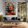 update alt-text with template Golden Siren 140cm x 180cm FRAMED Marilyn Munroe Abstract Realism Textured Painting-people-[Franko_Artist]-[The_Block]-[Dream_Homes]-[ideas]- [Grand_Designs]-Franklin Art Studio