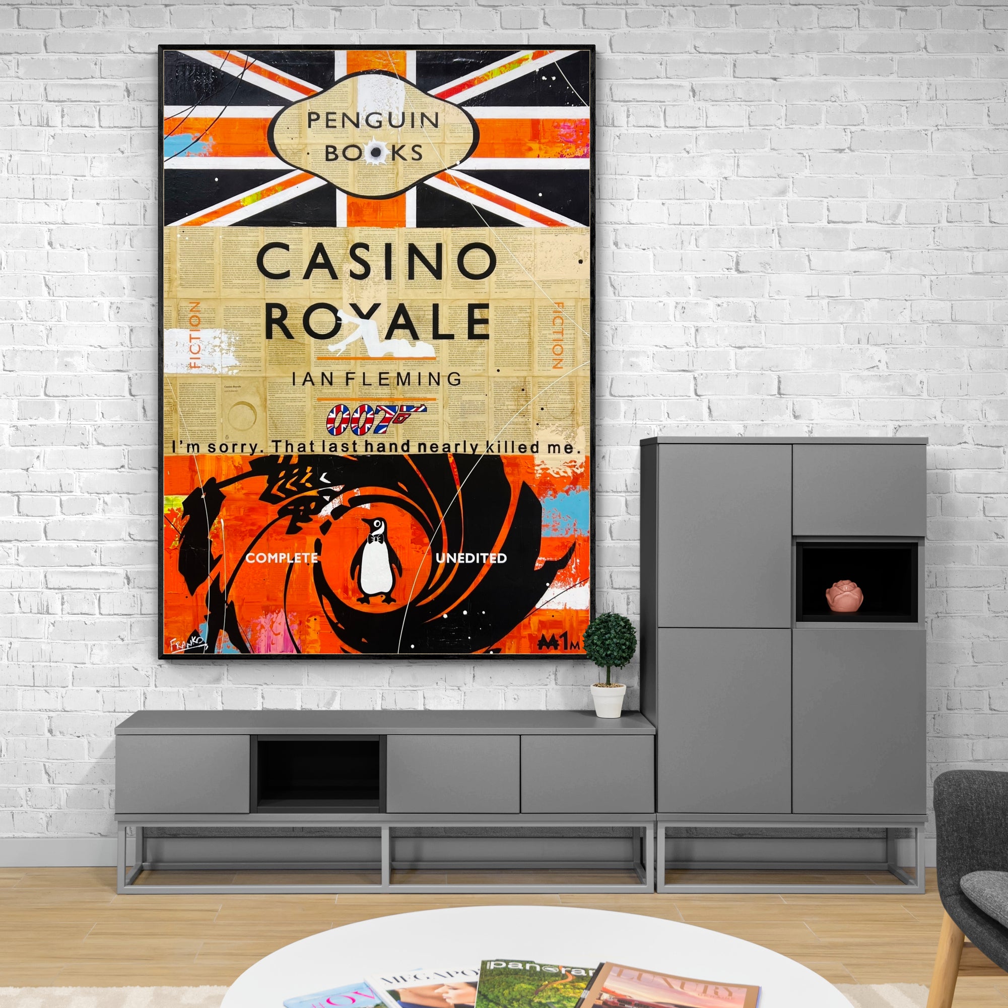 The Last Hand 140cm x 100cm Casino Royale Urban Pop Book Club Painting-book club-Franko-[huge]-[Australian]-[best Selling]-Franklin Art Studio