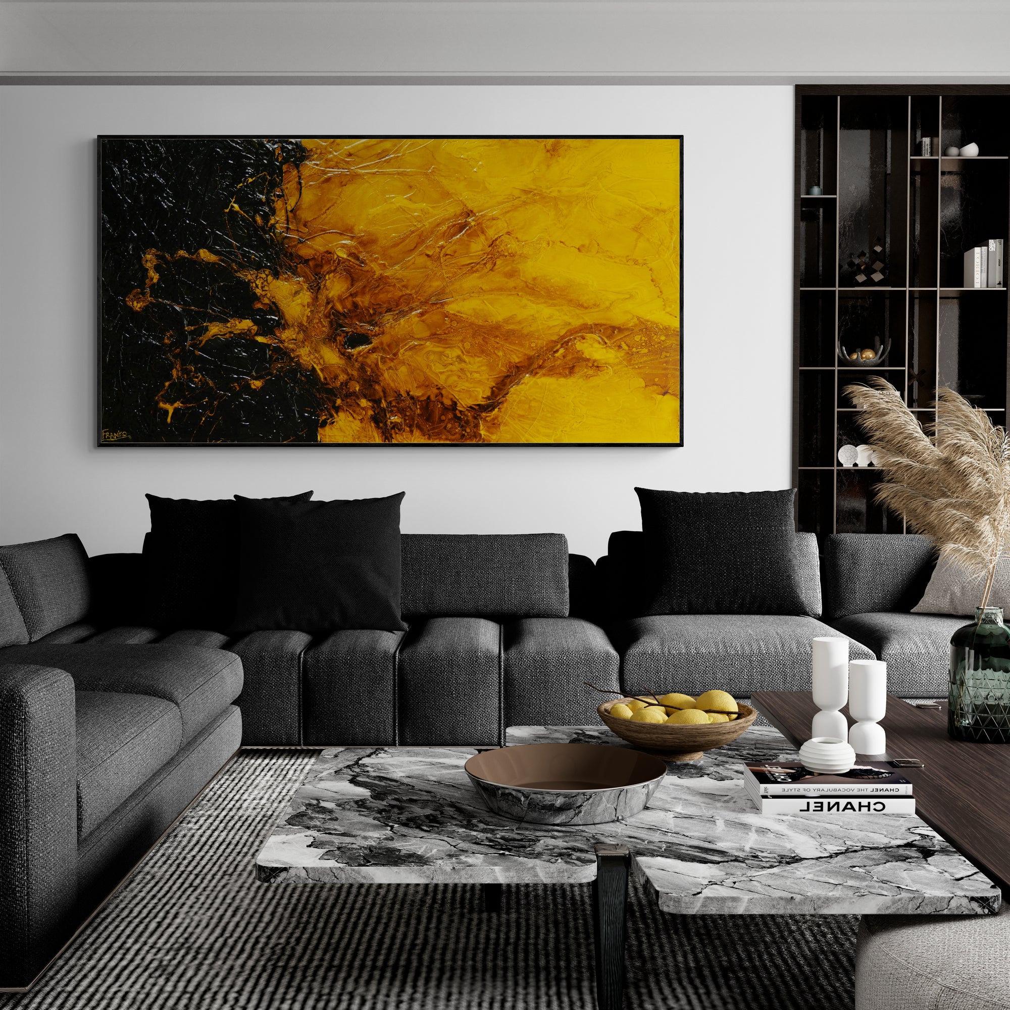 Natural Sunflower 190cm x 100cm Textured Abstract Painting (SOLD)