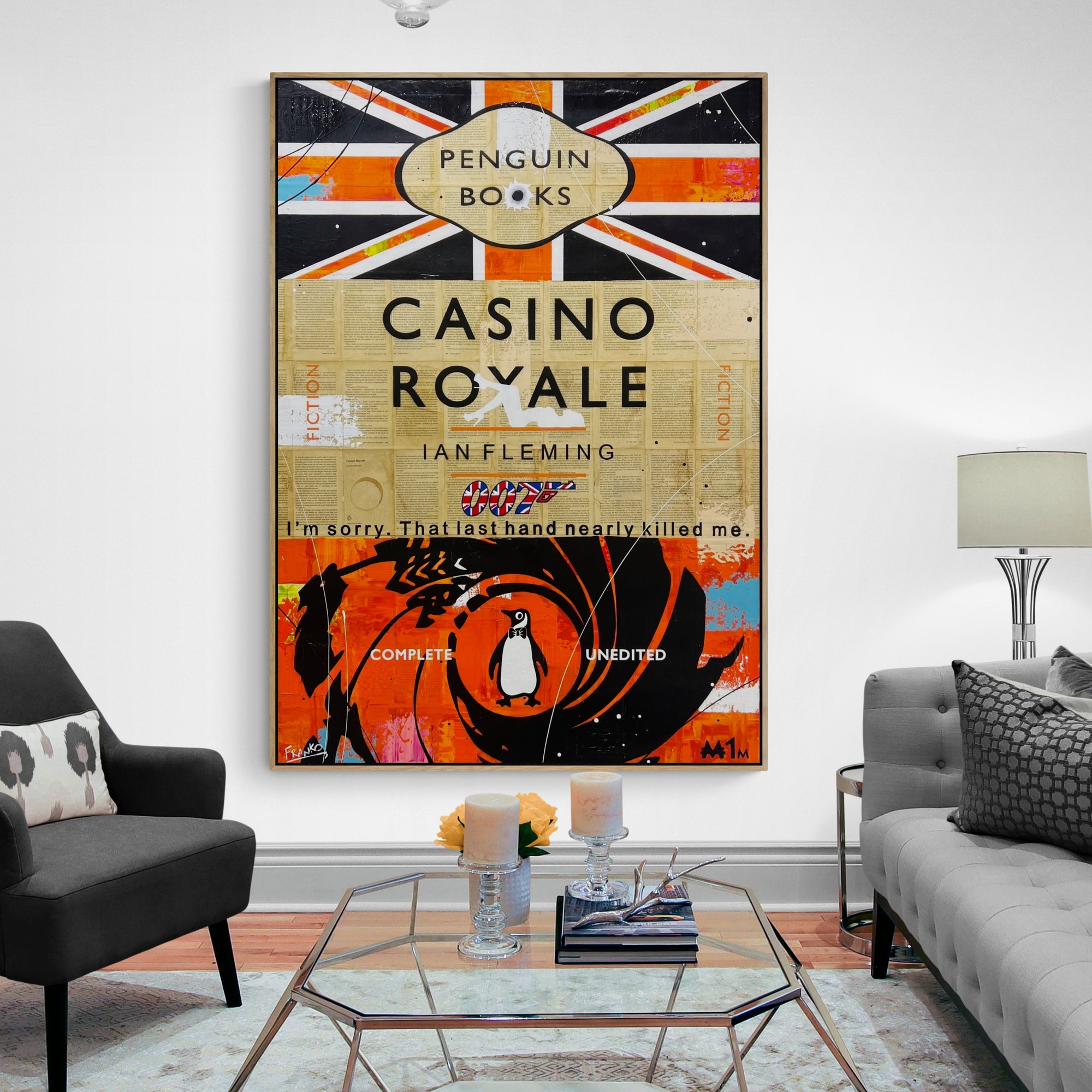 The Last Hand 140cm x 100cm Casino Royale Urban Pop Book Club Painting (SOLD)