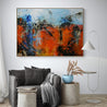 Orange Regatta 140cm x 100cm Orange Blue Textured Abstract Painting (SOLD)-Abstract-[Franko Artist]-[Cheryl]-[Wendy]-[Gabriela]-Franklin Art Studio