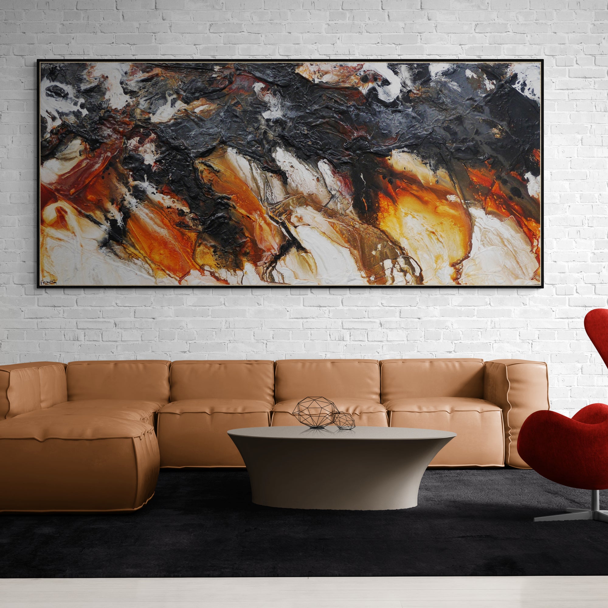 Golden Sands 270cm x 120cm Textured Abstract Painting
