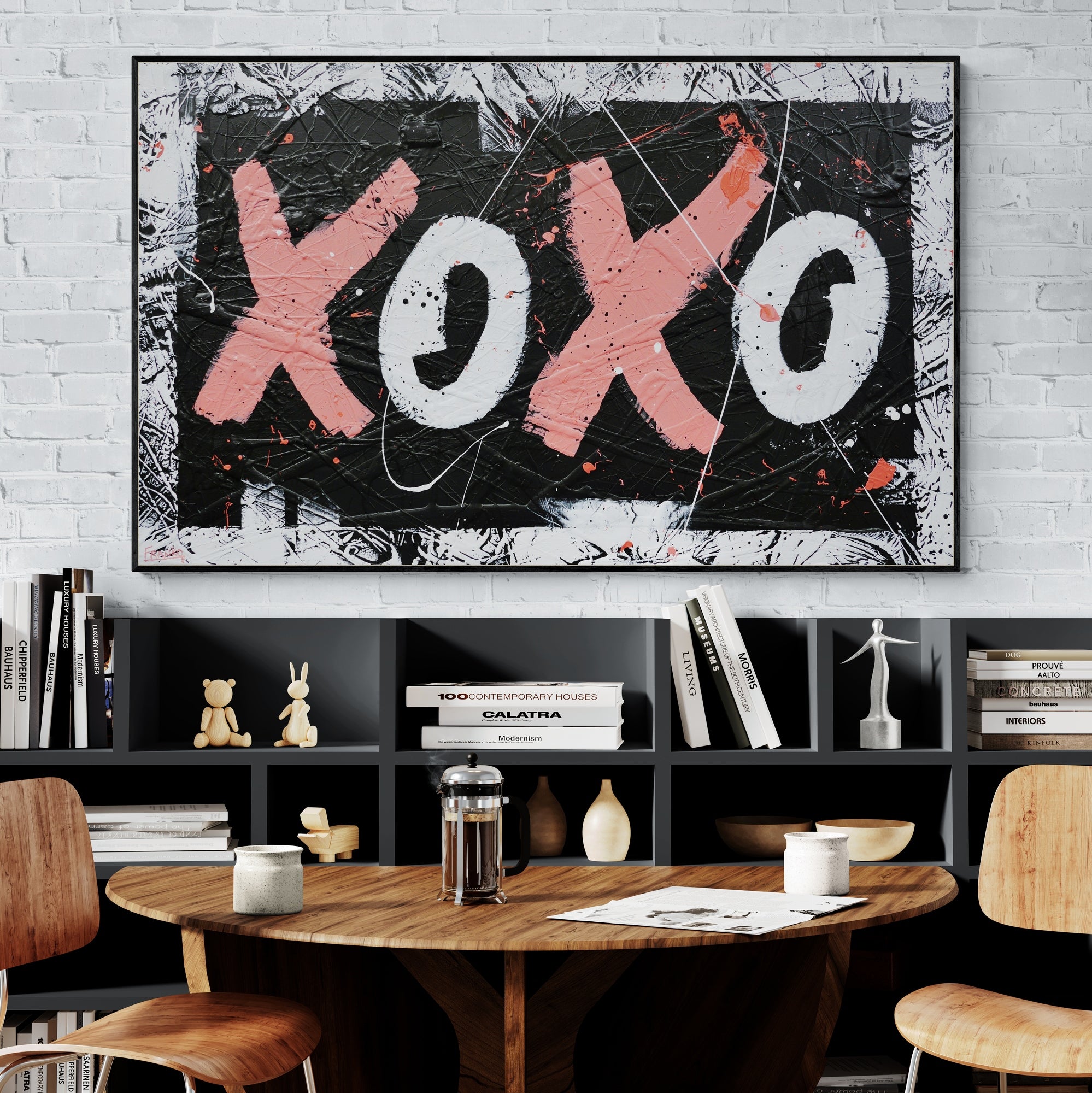 XO Free Love 160cm x 100cm Hugs and Kisses Textured Pop Art Painting (SOLD)