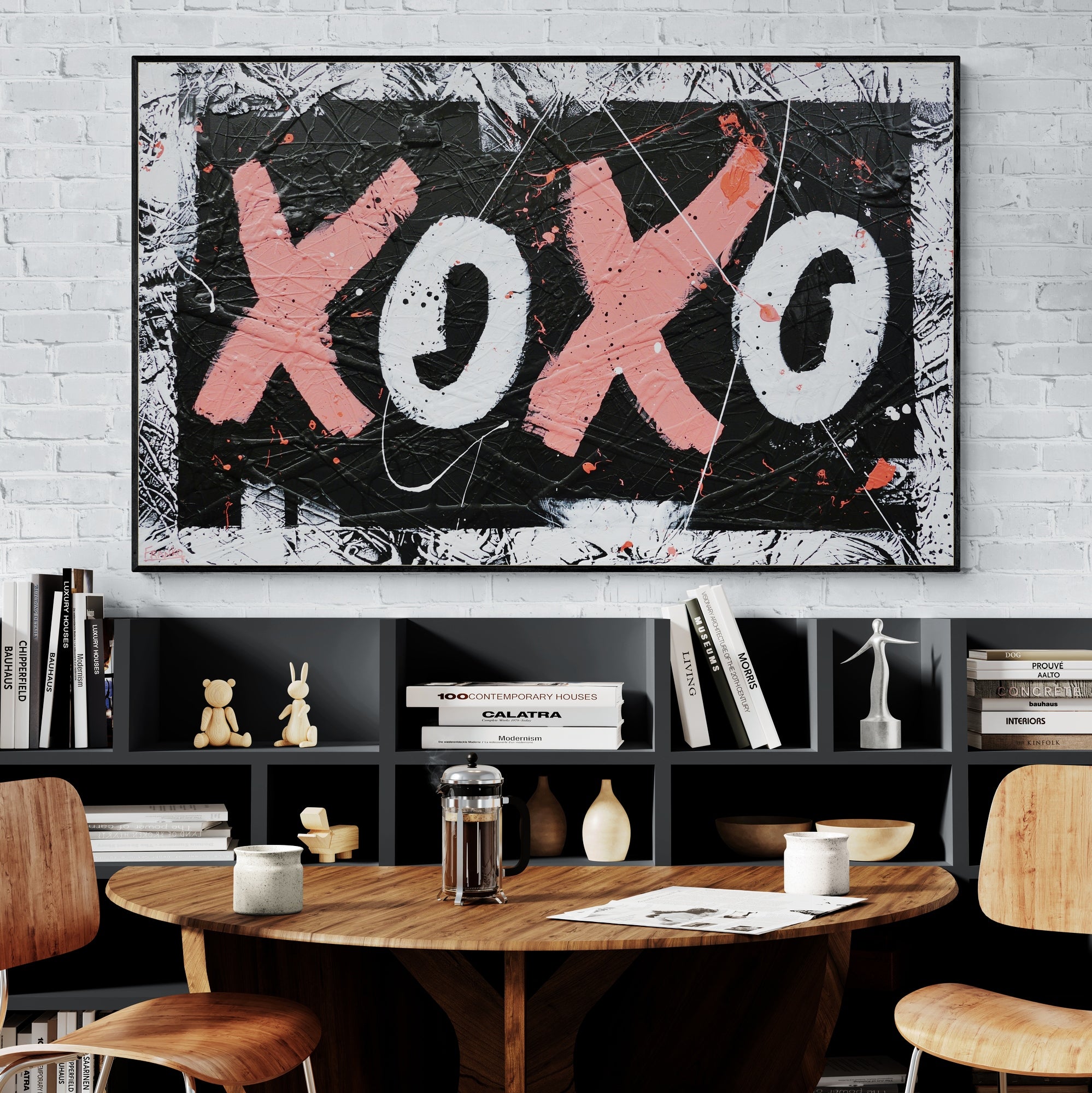 XO Free Love 160cm x 100cm Hugs and Kisses Textured Pop Art Painting (SOLD)-Urban Pop Art-Franko-[huge]-[Australian]-[best Selling]-Franklin Art Studio