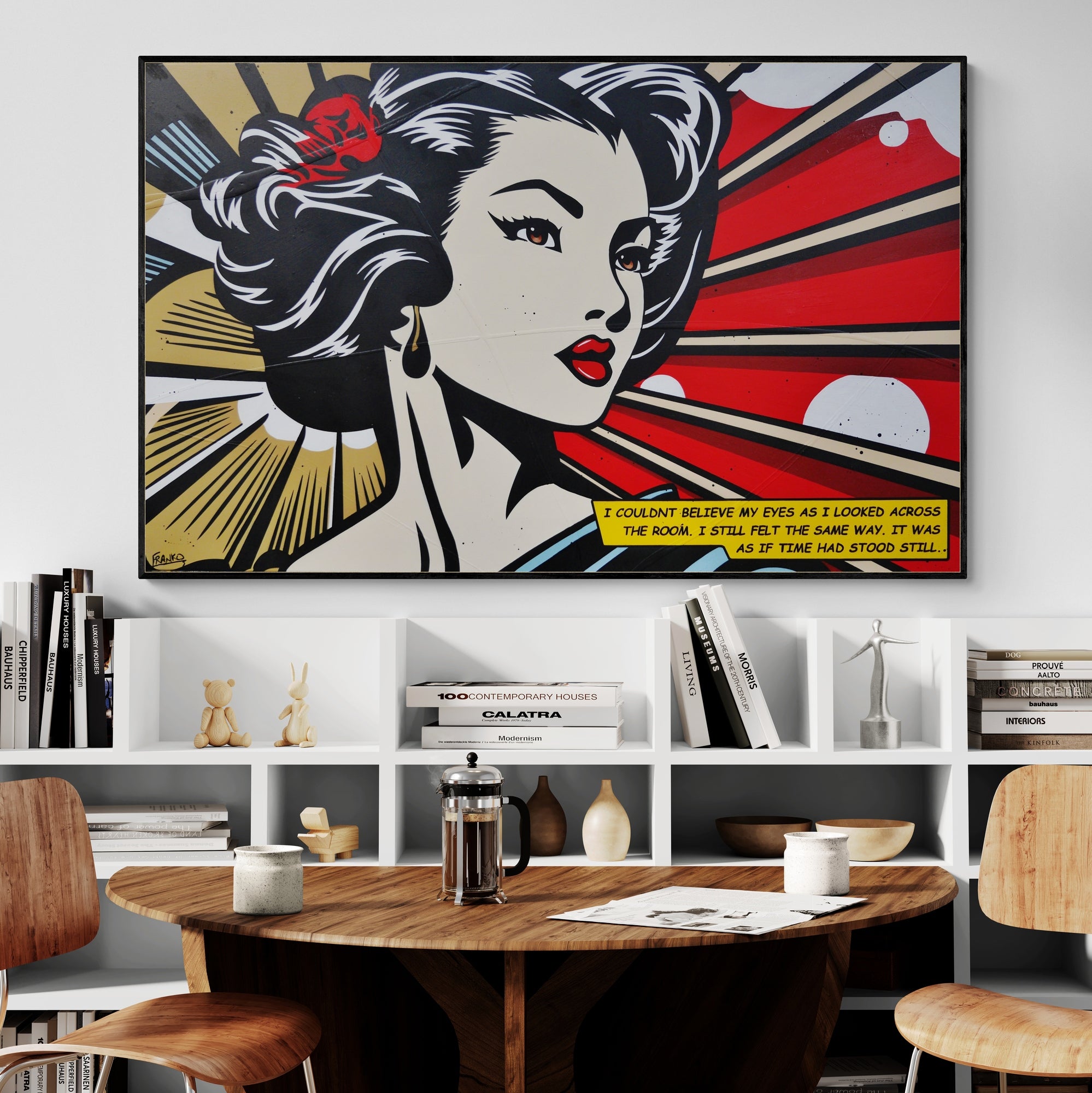 Time Stood Still 160cm x 100cm Geisha Textured Classic Pop Art Painting-Urban Pop Art-Franko-[huge]-[Australian]-[best Selling]-Franklin Art Studio