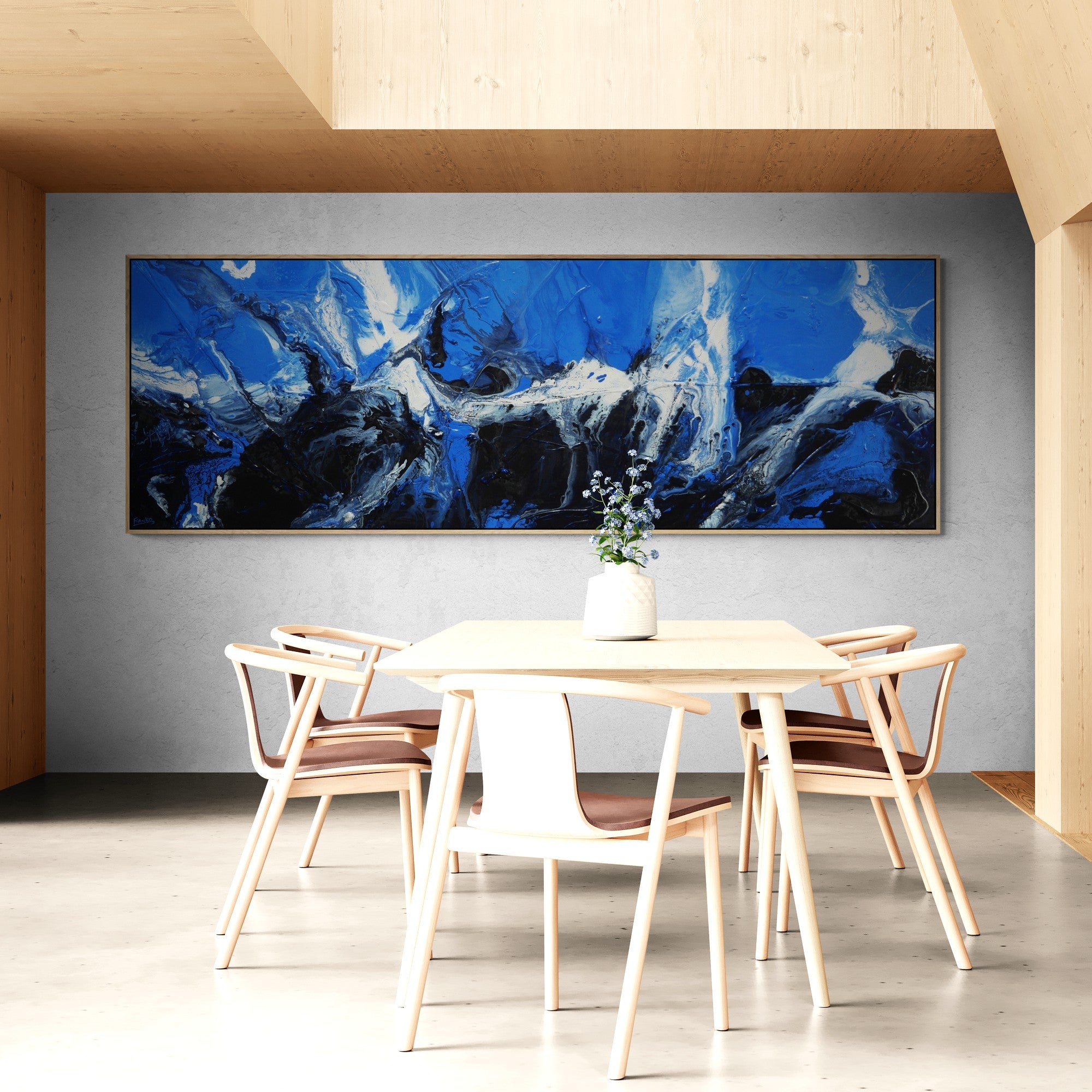 Aquaholic 295cm x 100cm Textured Abstract Painting-Abstract-[Franko_Artist]-[Australian_artist]-[Gold_Coast]-[Brisbane]-[modern]-[contemporary]-[original]-[Large_artwork]-[The_Block]-[Dream_Homes]-[ideas]-[Grand_Designs]-[Art_Lover]-Franklin Art Studio