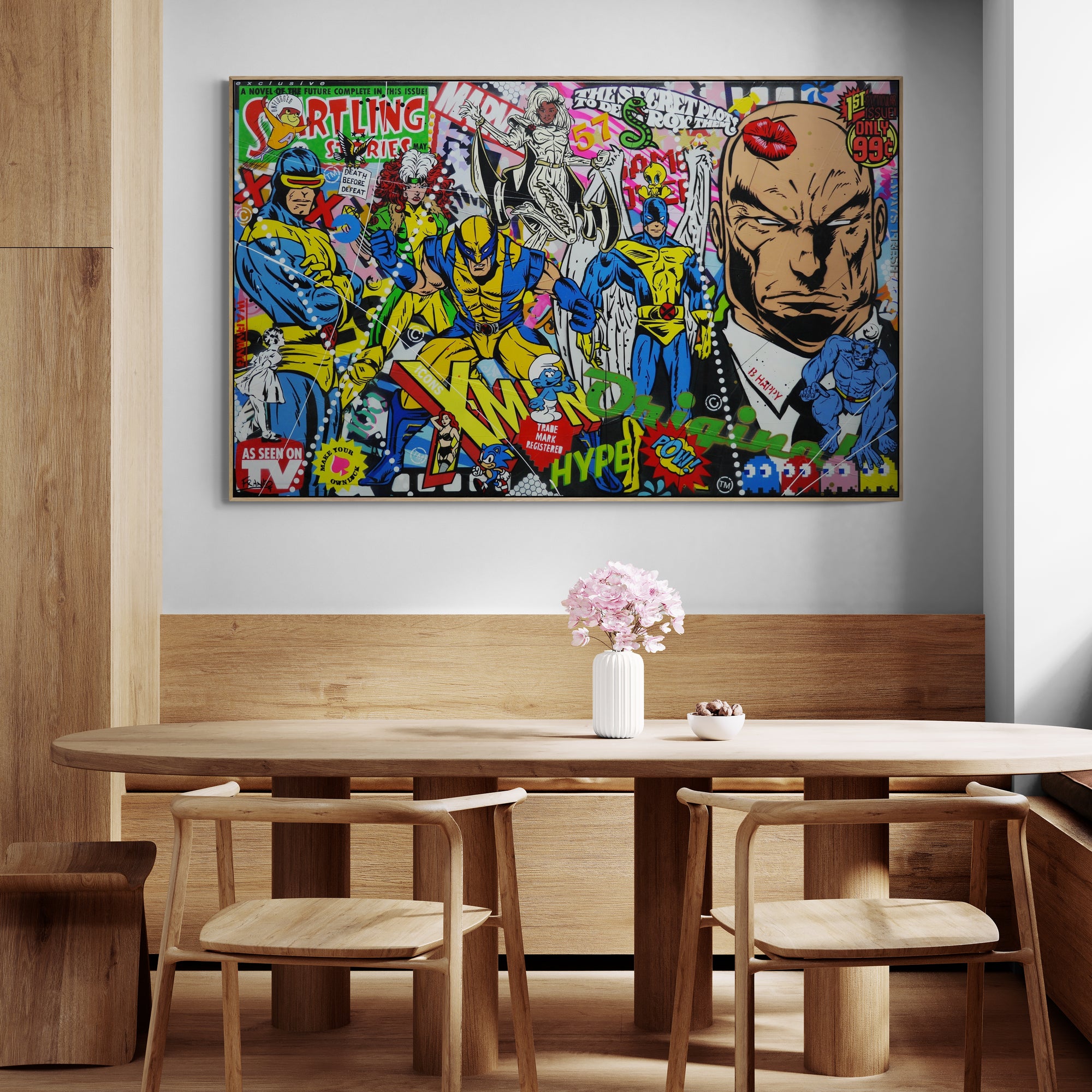 X Marks The Spot 160cm x 100cm Textured Urban Pop Art Painting