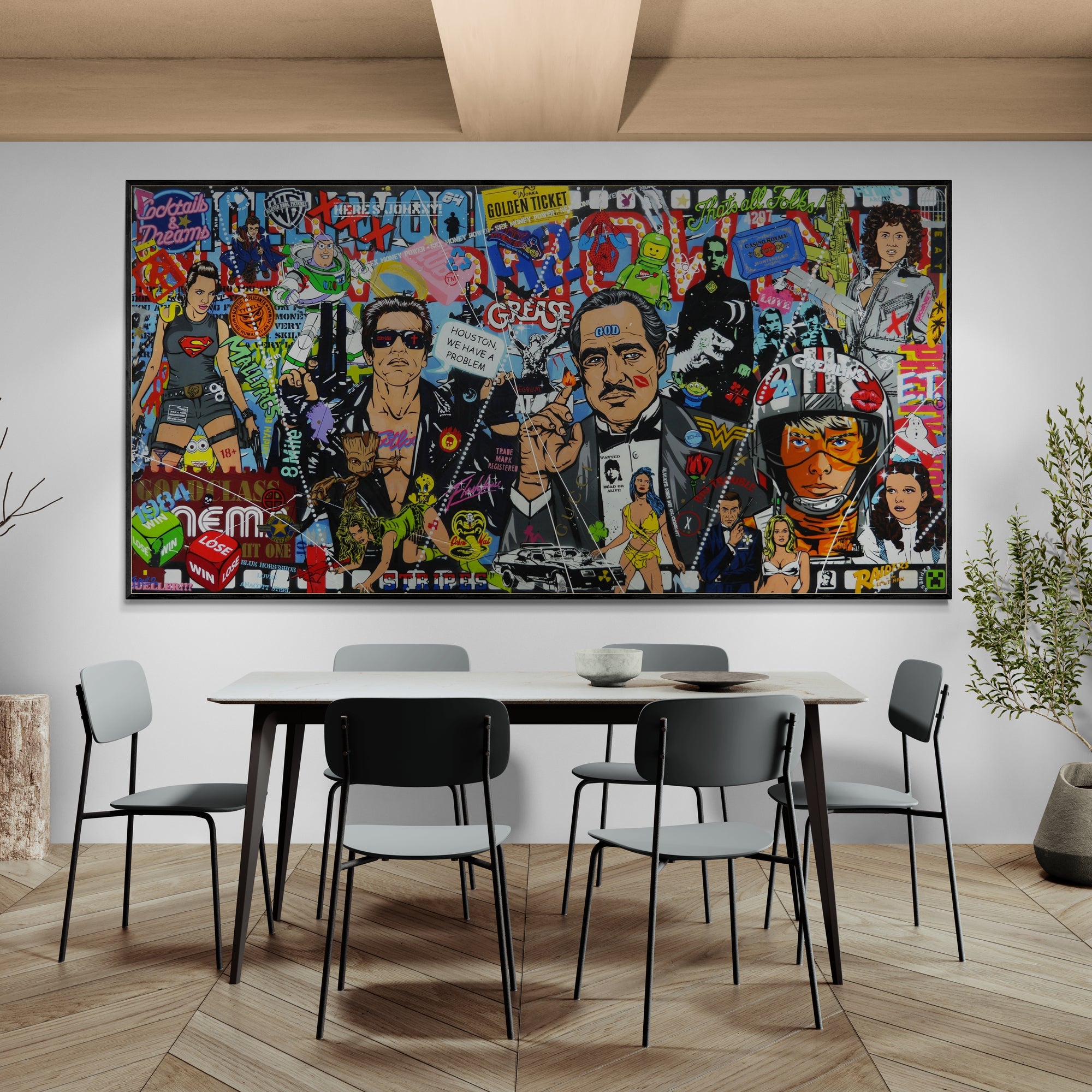 update alt-text with template The Golden Ticket 240cm x 120cm Textured Urban Pop Art Painting-Urban Pop Art-[Franko_Artist]-[The_Block]-[Dream_Homes]-[ideas]- [Grand_Designs]-Franklin Art Studio