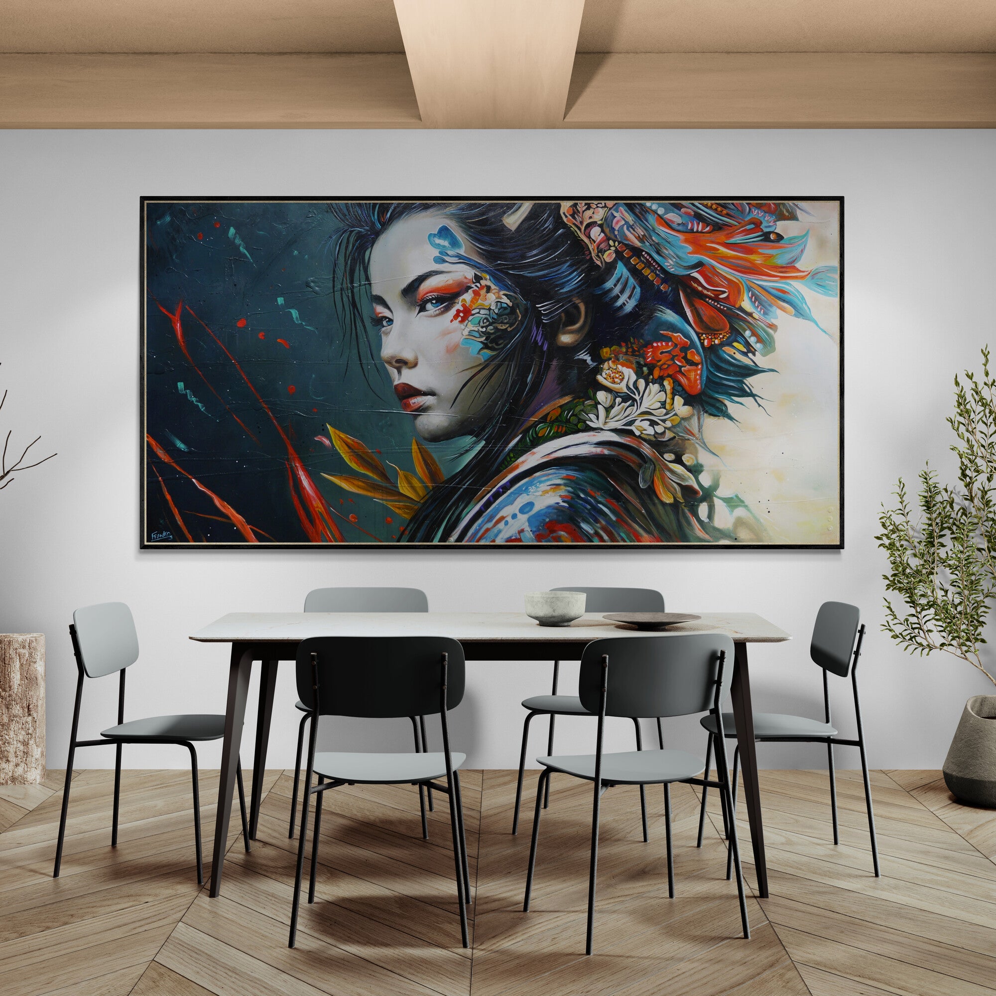 Isamu 240cm x 120cm Framed Abstract Realism Textured Painting
