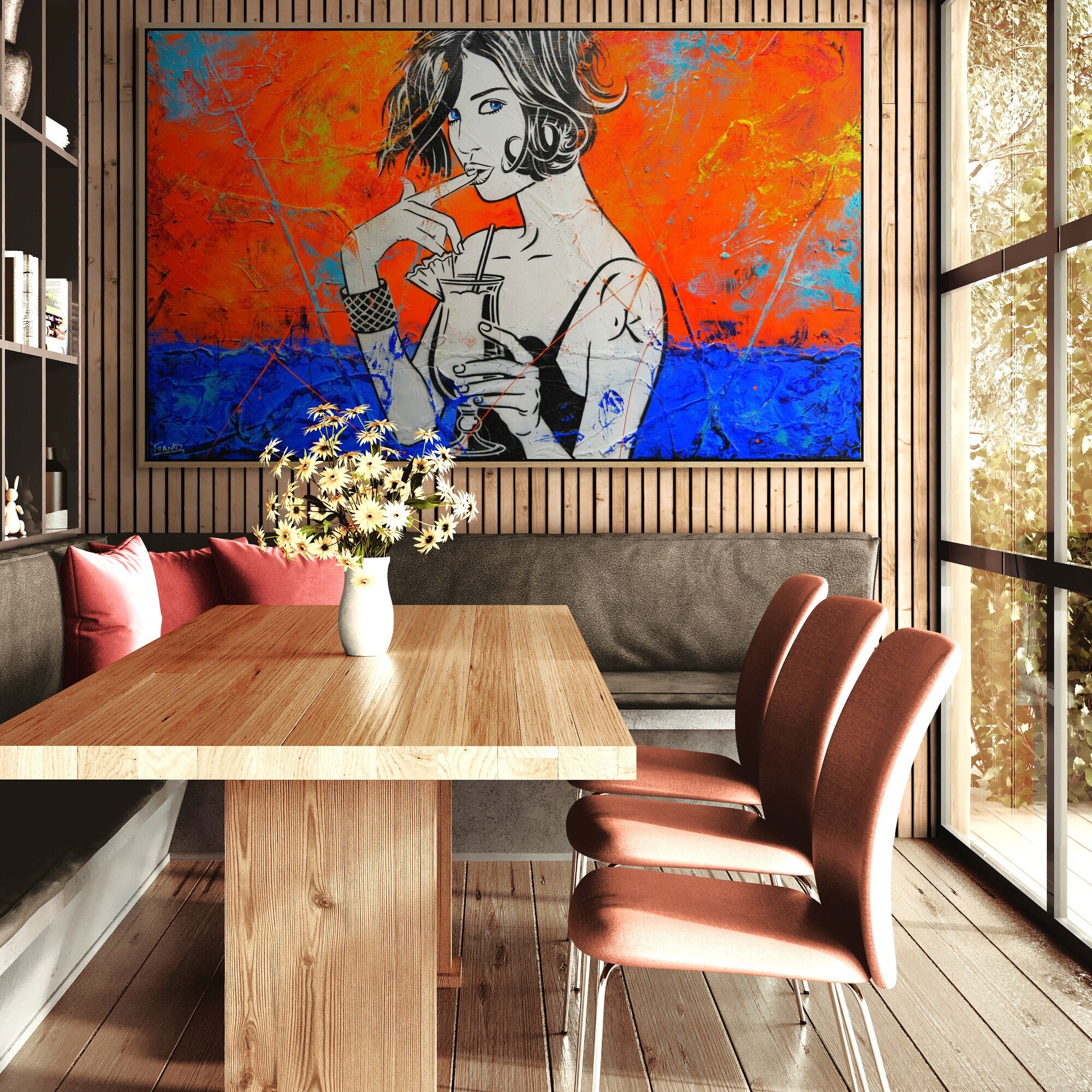 Pina Coladas @ Sunset 200cm x 120cm Textured Urban Pop Art Painting (SOLD)