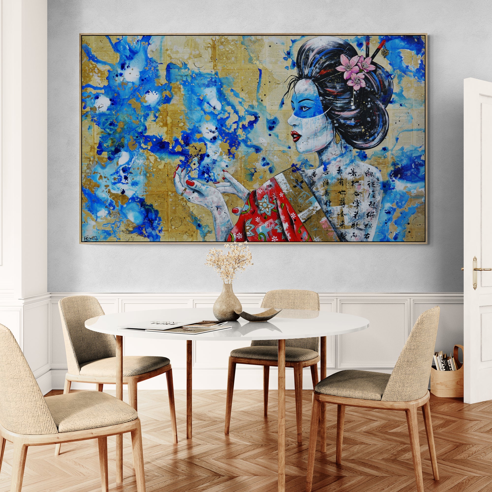 Aquilla 200cm x 120cm Geisha Abstract Realism Book Club Painting (SOLD)