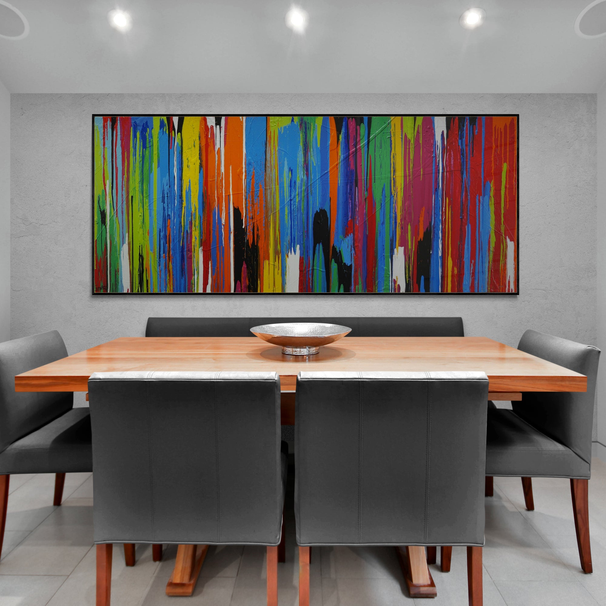 The Colouring 240cm x 100cm Colourful Textured Abstract Painting (SOLD)