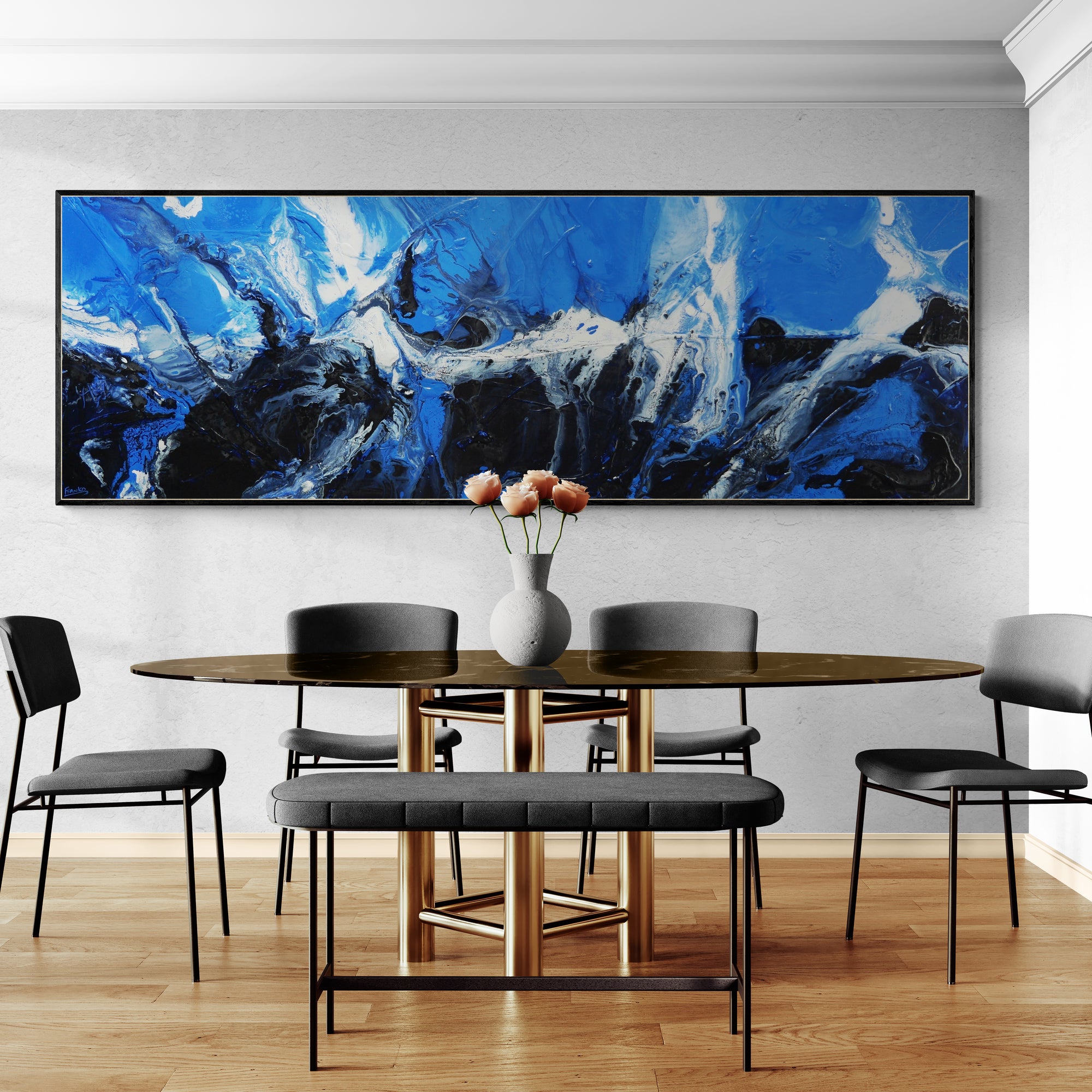 Aquaholic 295cm x 100cm Textured Abstract Painting